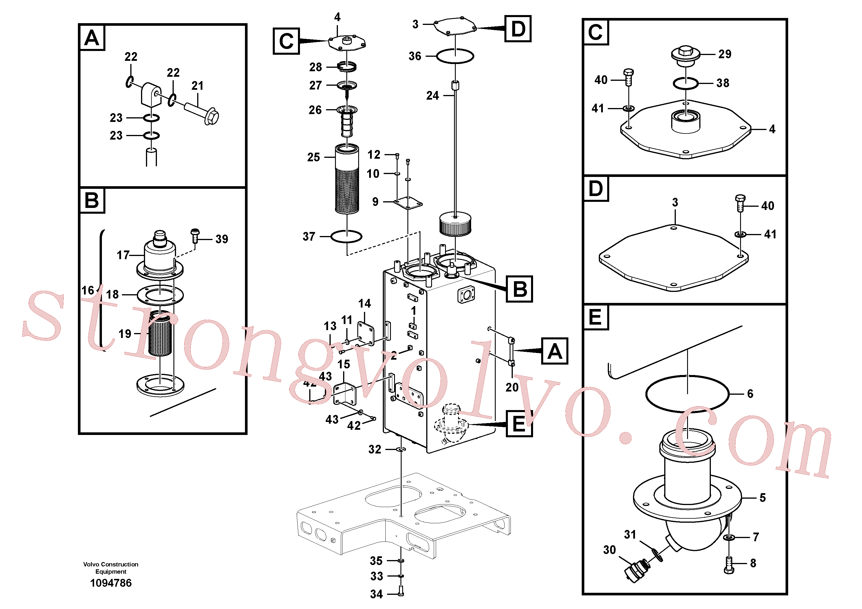 VOE14672144 Volvo Depósito de óleo hidráulico(1094786 Montagem)