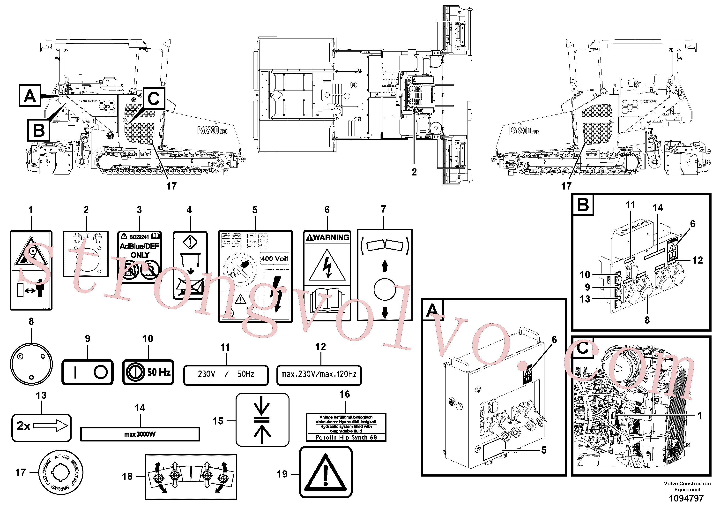 RM80614787 Volvo Instalação da etiqueta adesiva(1094797 Montagem)