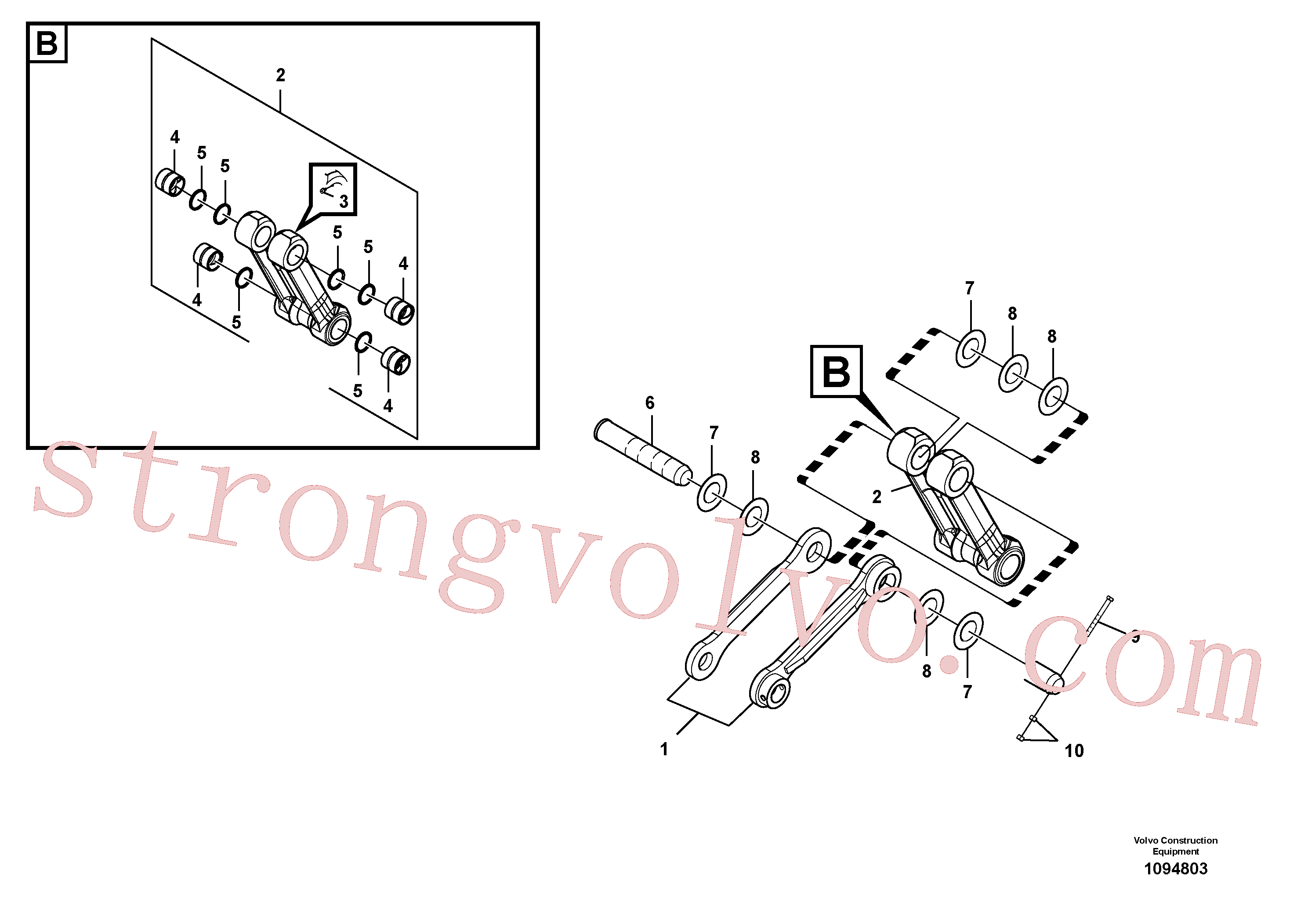 VOE14545619 Volvo Tirantes à haste de ligação(1094803 Montagem)