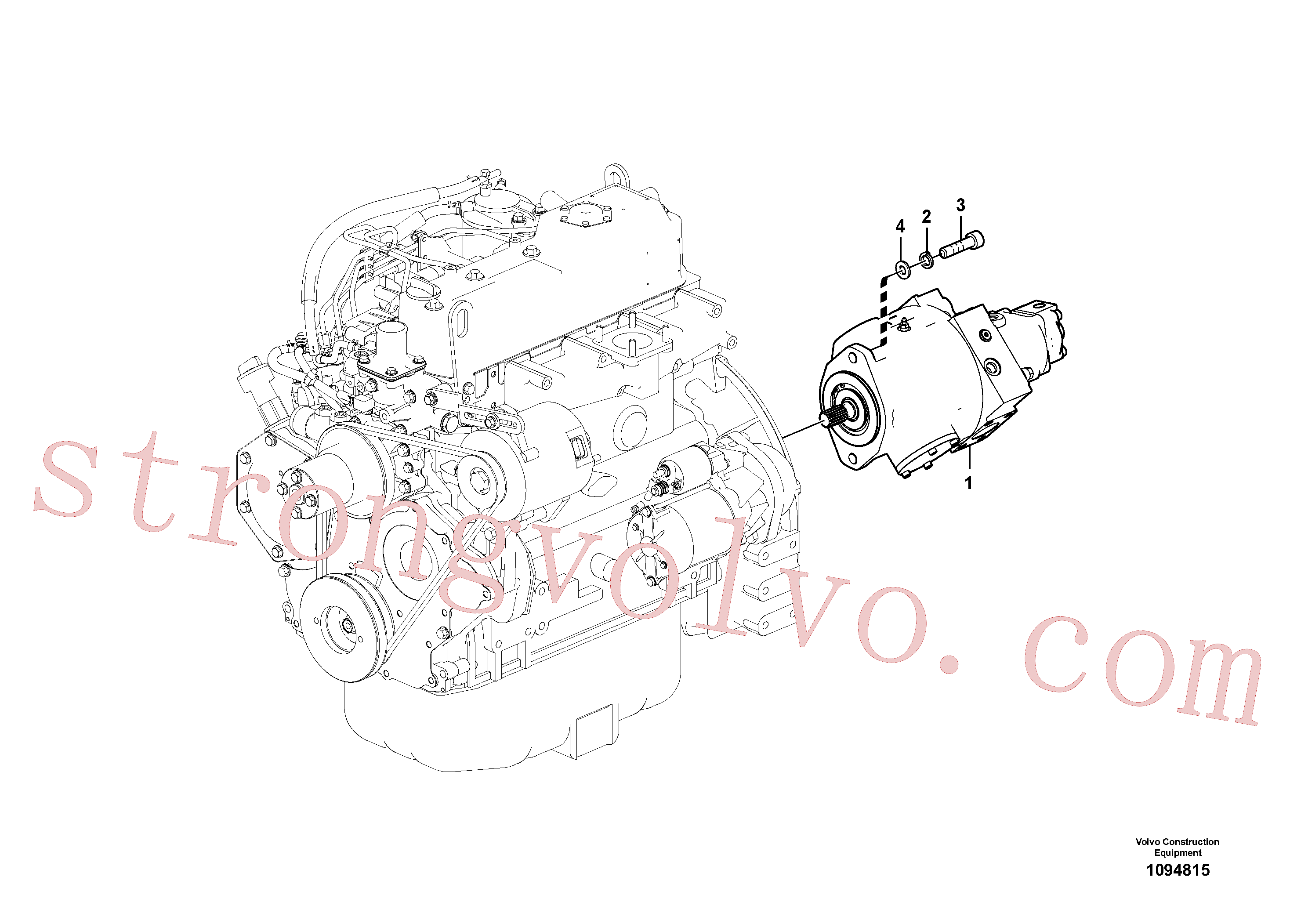 VOE14633898 Volvo Instalação da bomba(1094815 Montagem)