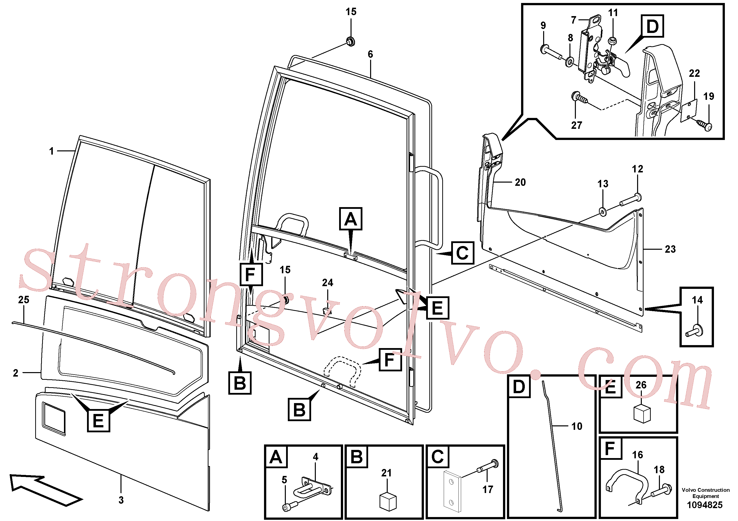 VOE994877 Volvo Porta, cabina do operador(1094825 Montagem)