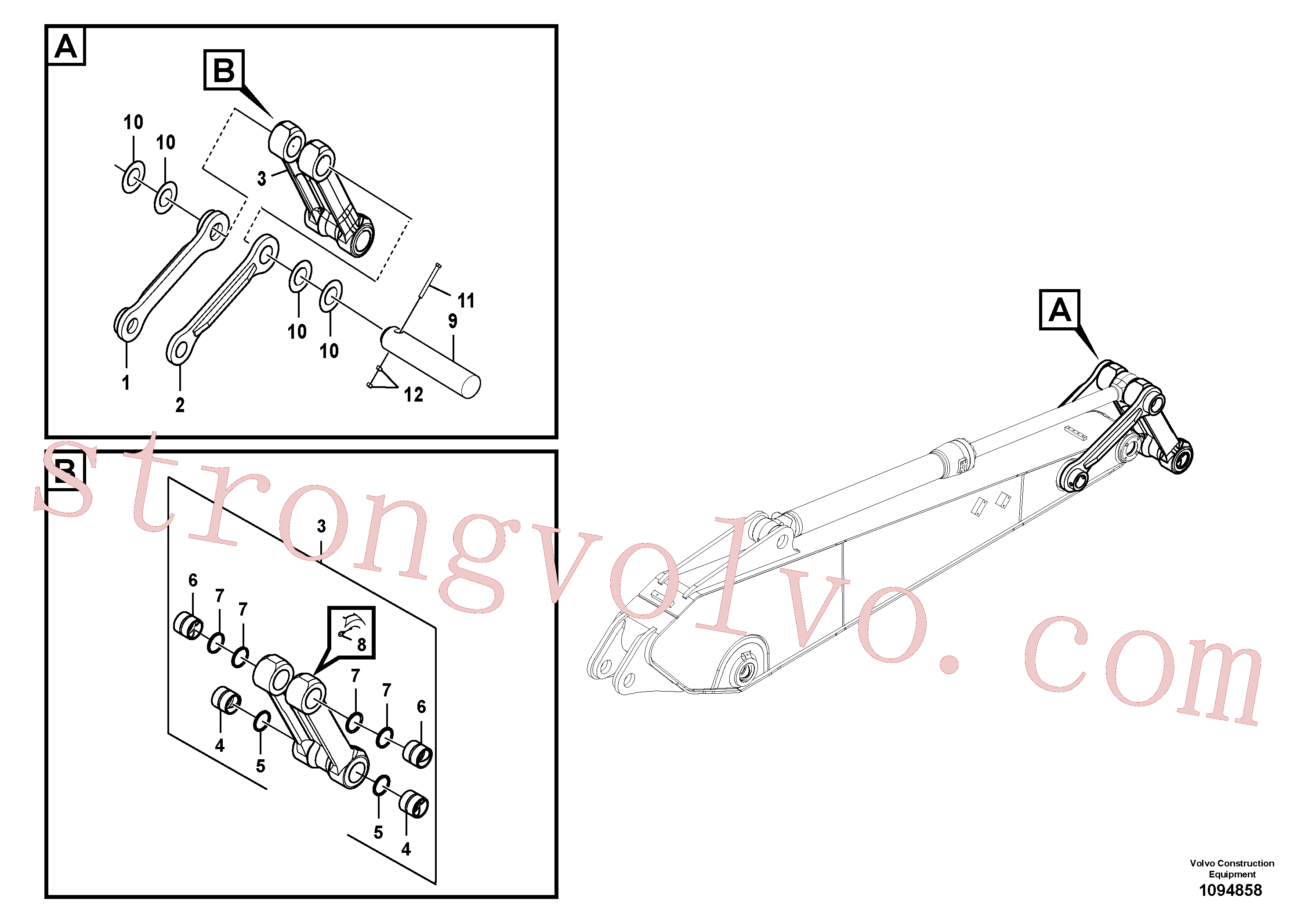 VOE14880985 Volvo Tirantes à haste de ligação(1094858 Montagem)