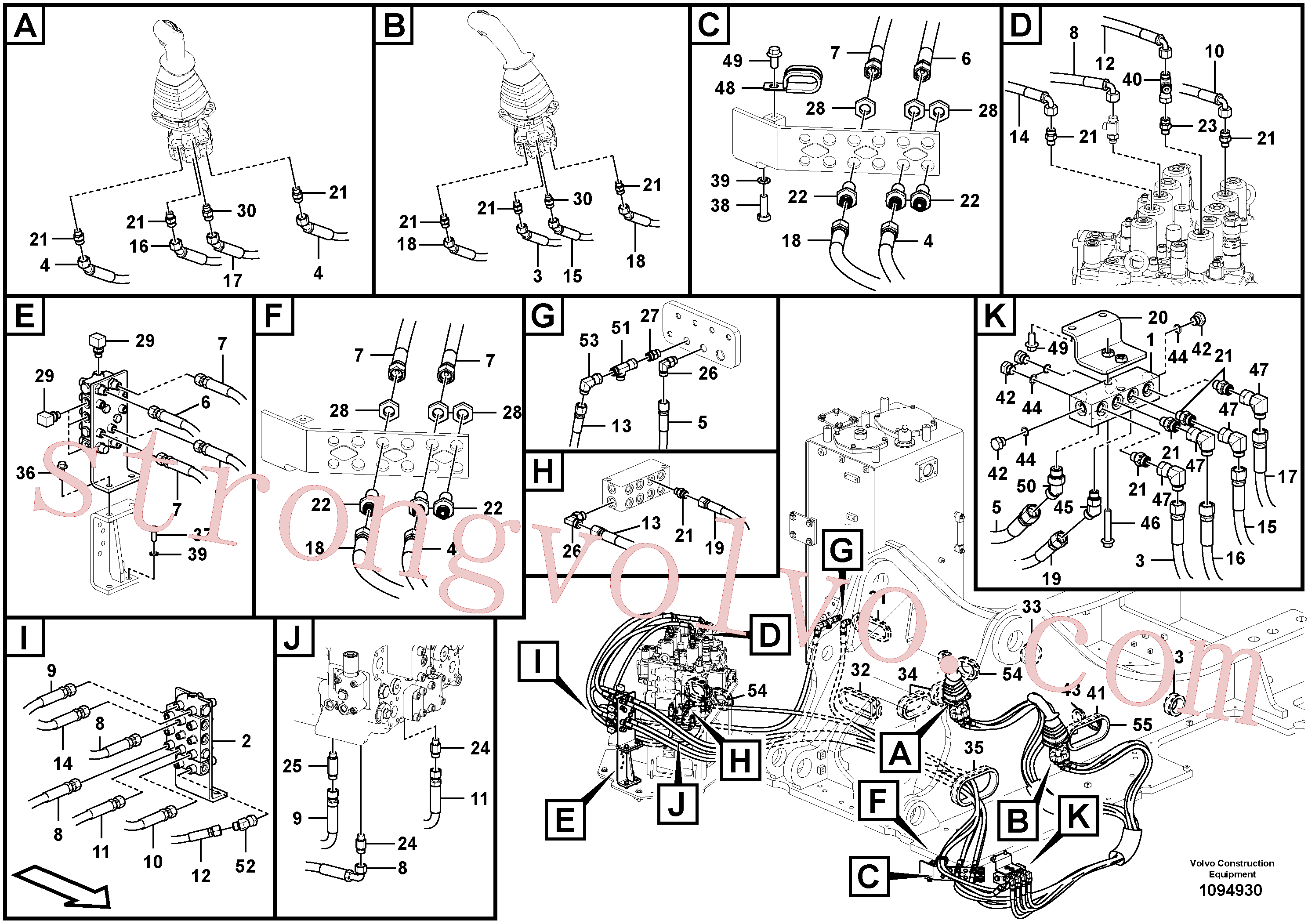 Atacado VOE937222 Mangueira completa Volvo escavadeira