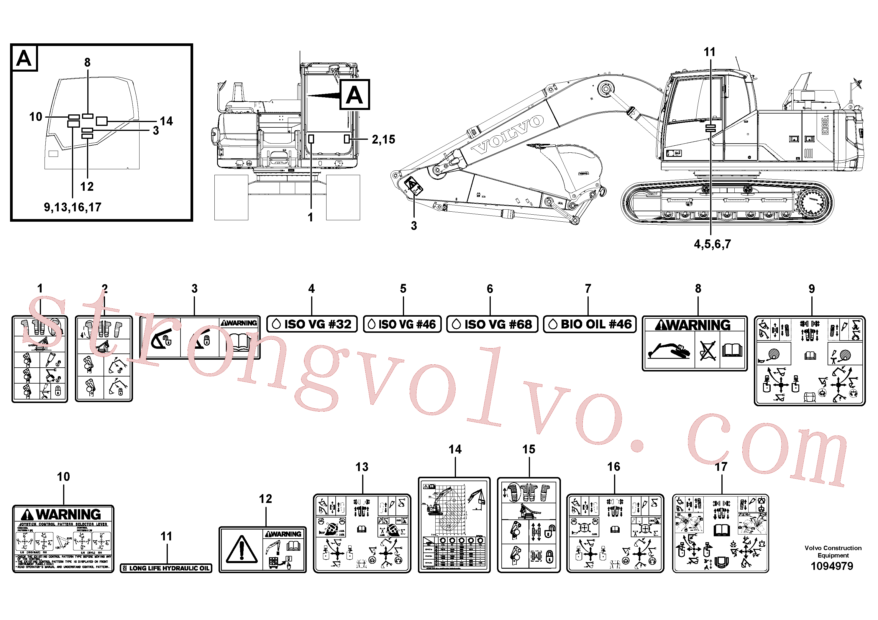 VOE14662923 Volvo Placas de sinalização e etiquetas adesivas(1094979 Montagem)