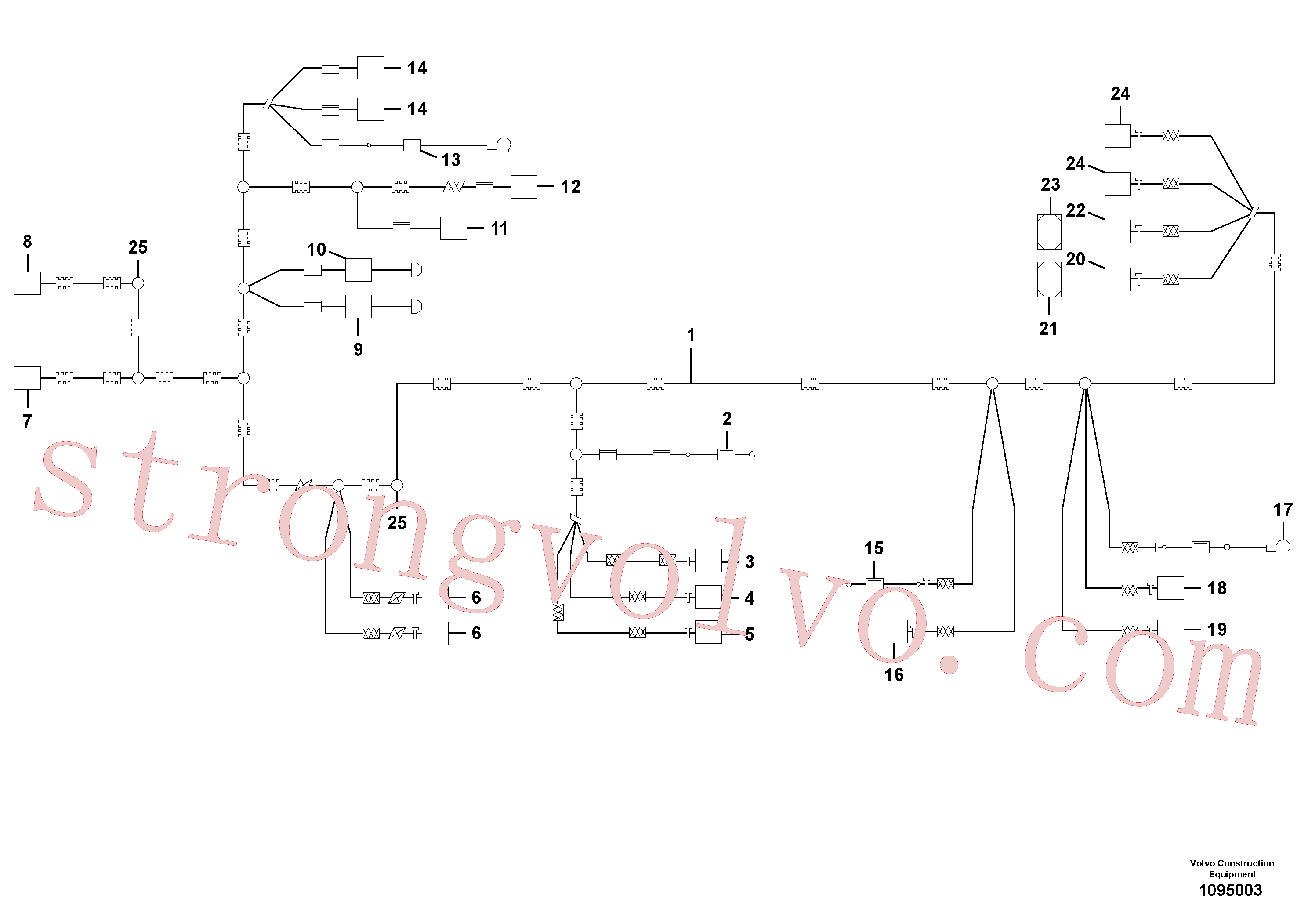 VOE14612653 Volvo Cablagem, motor(1095003 Montagem)