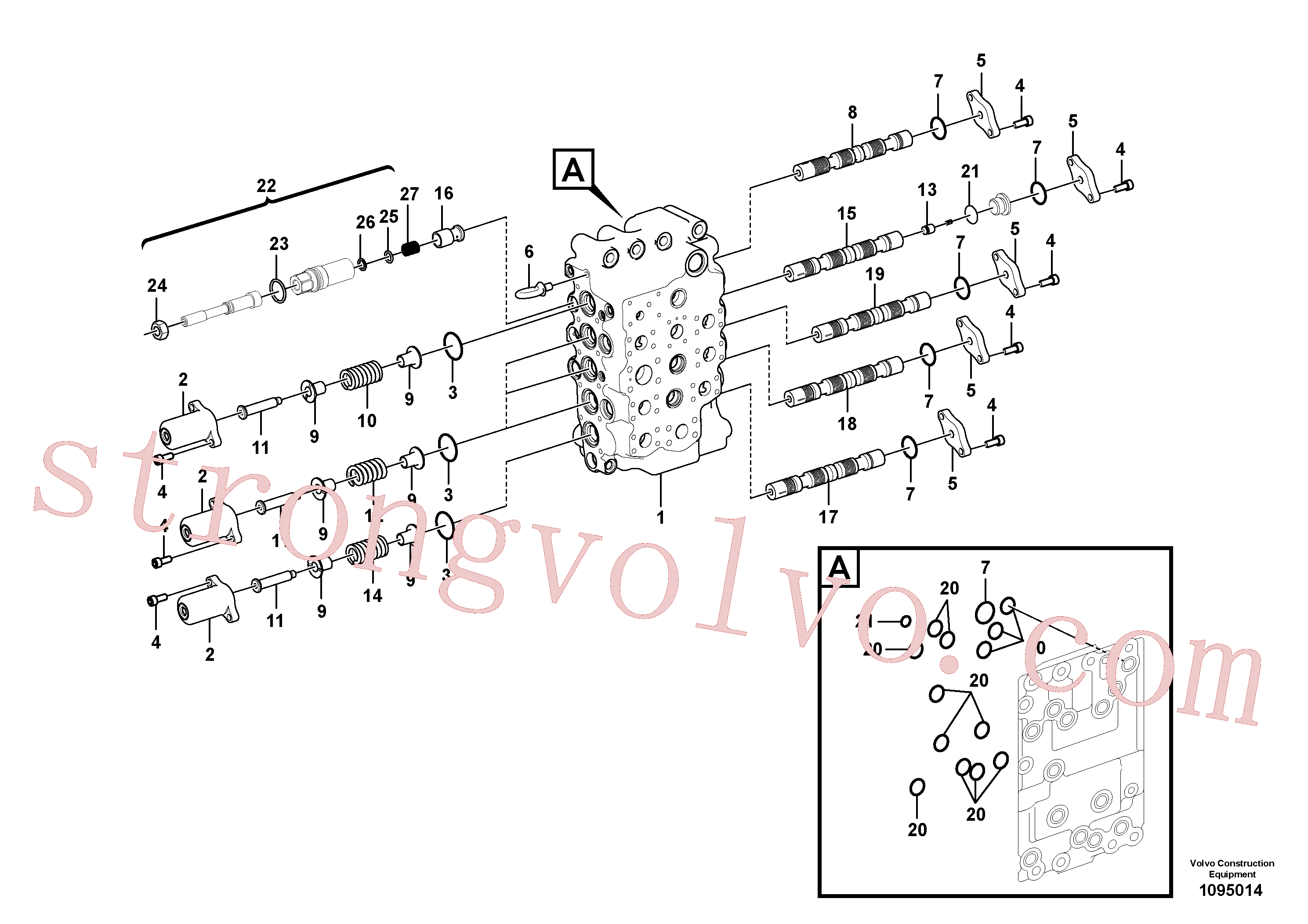 VOE14732881 Volvo Válvula mestra de comando(1095014 Montagem)