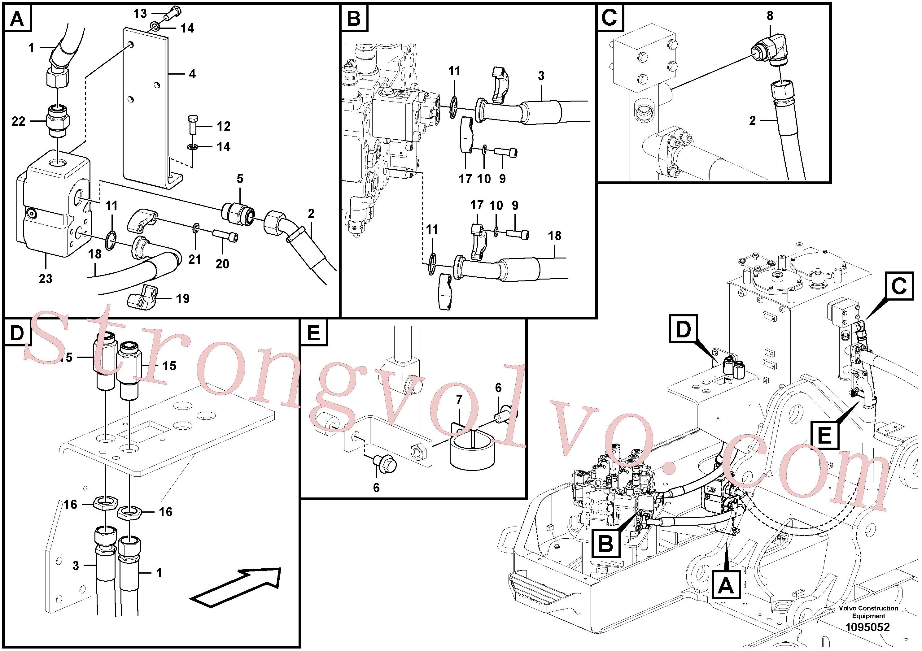 VOE14564158 Volvo Sistema servomotor, martelo e corte(1095052 Montagem)