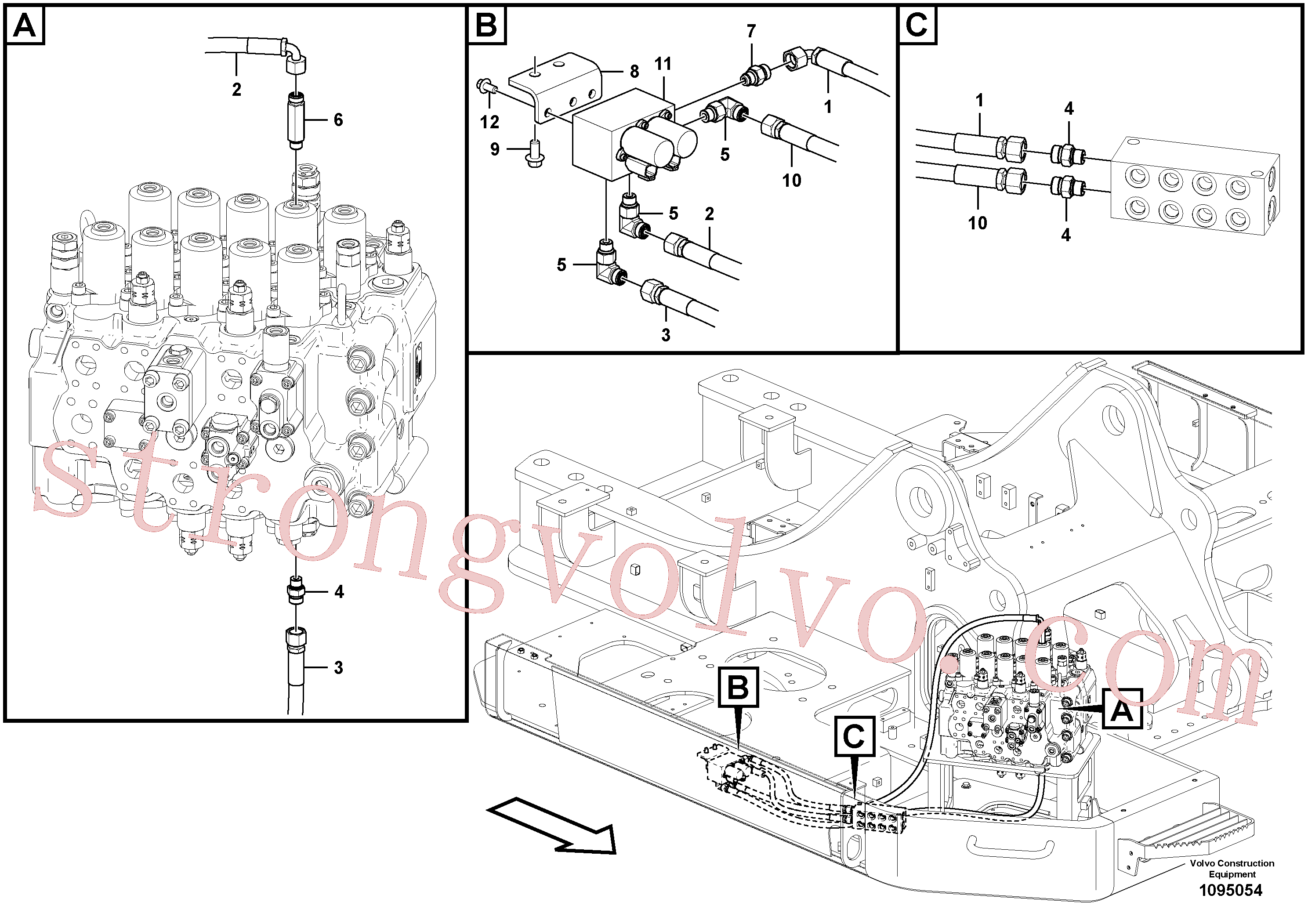 VOE14644539 Volvo Sistema servomotor, martelo e corte(1095054 Montagem)