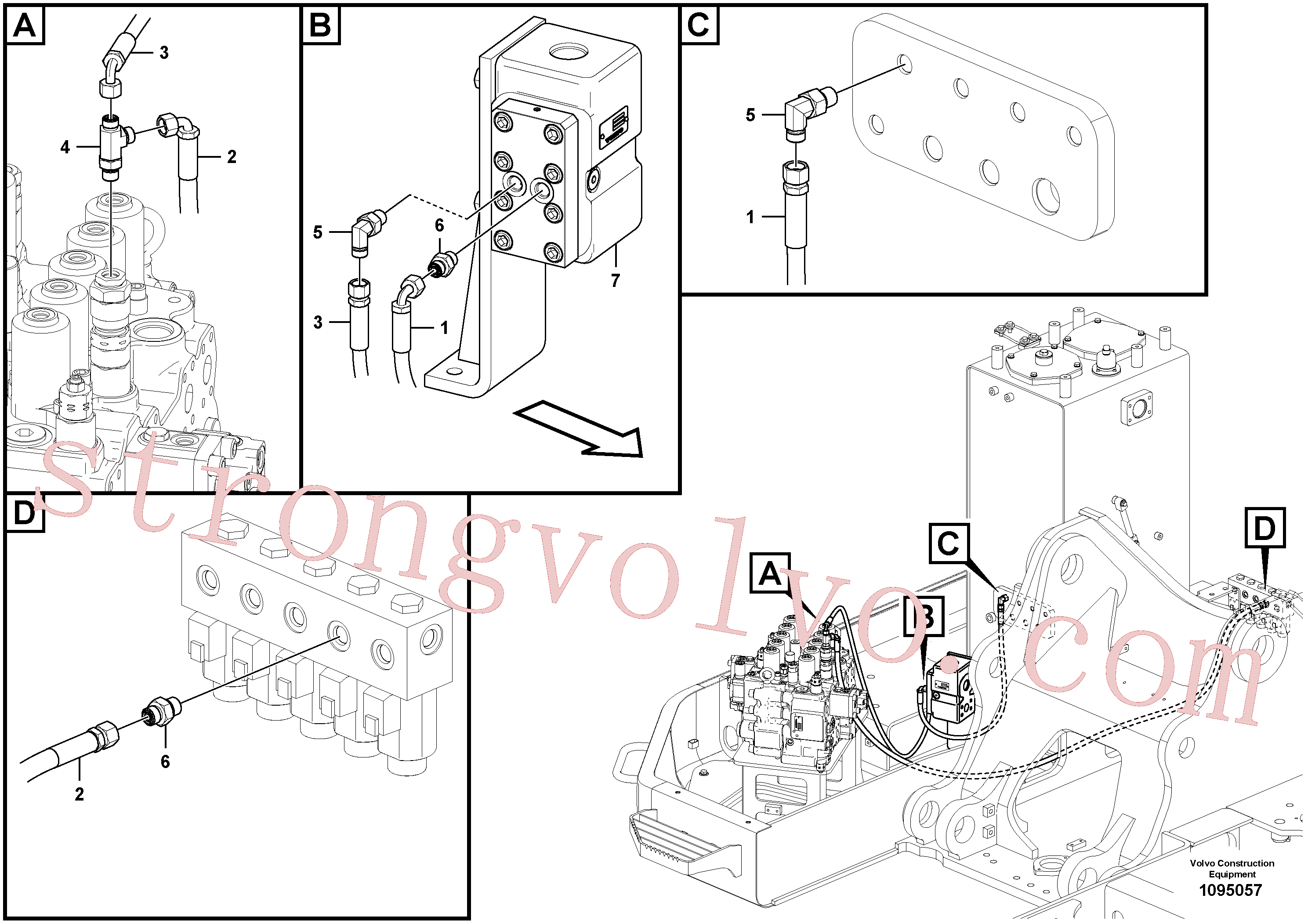 VOE14534530 Volvo Sistema servomotor, martelo e corte(1095057 Montagem)