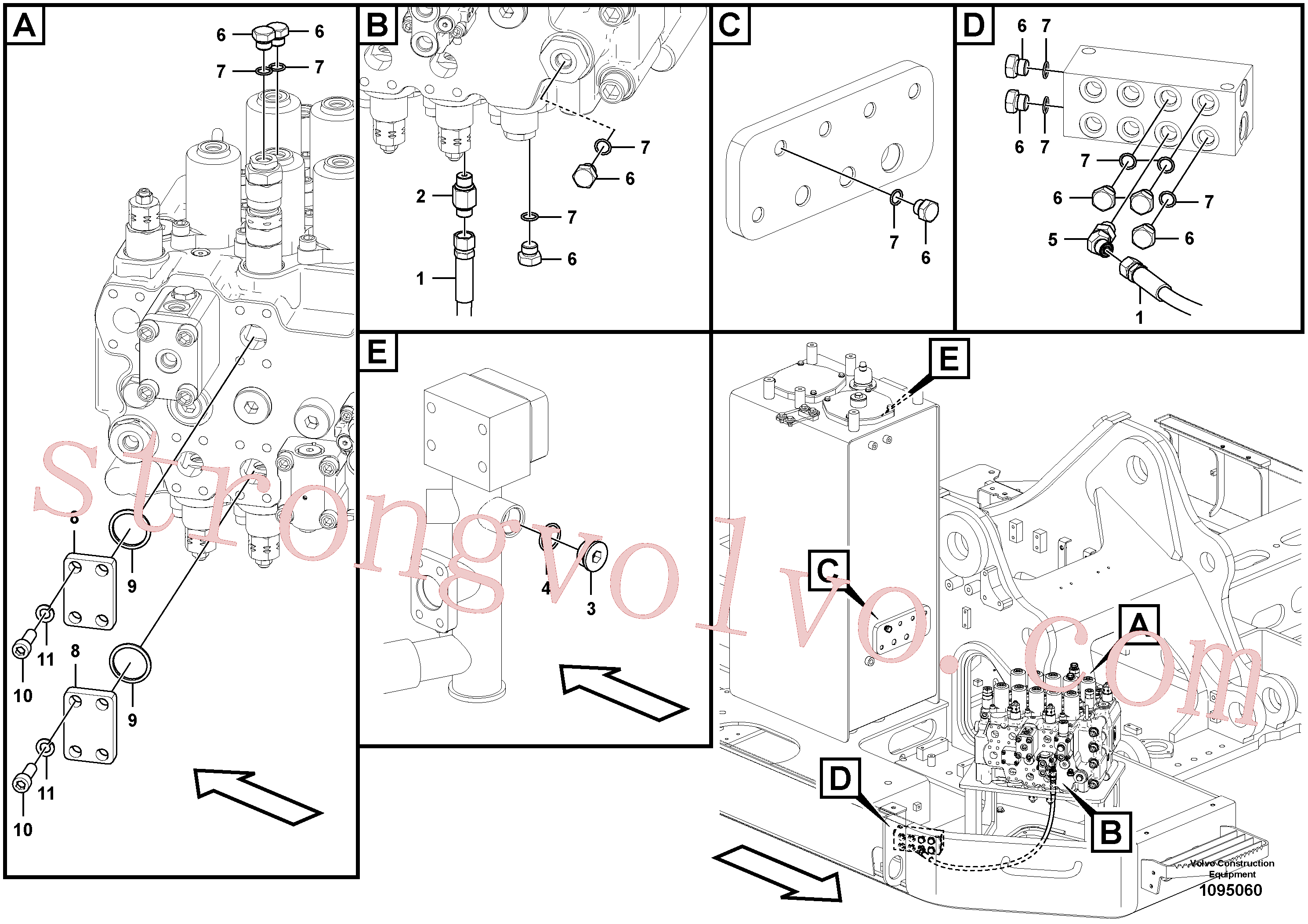 VOE14882868 Volvo Sistema servomotor, martelo e corte(1095060 Montagem)