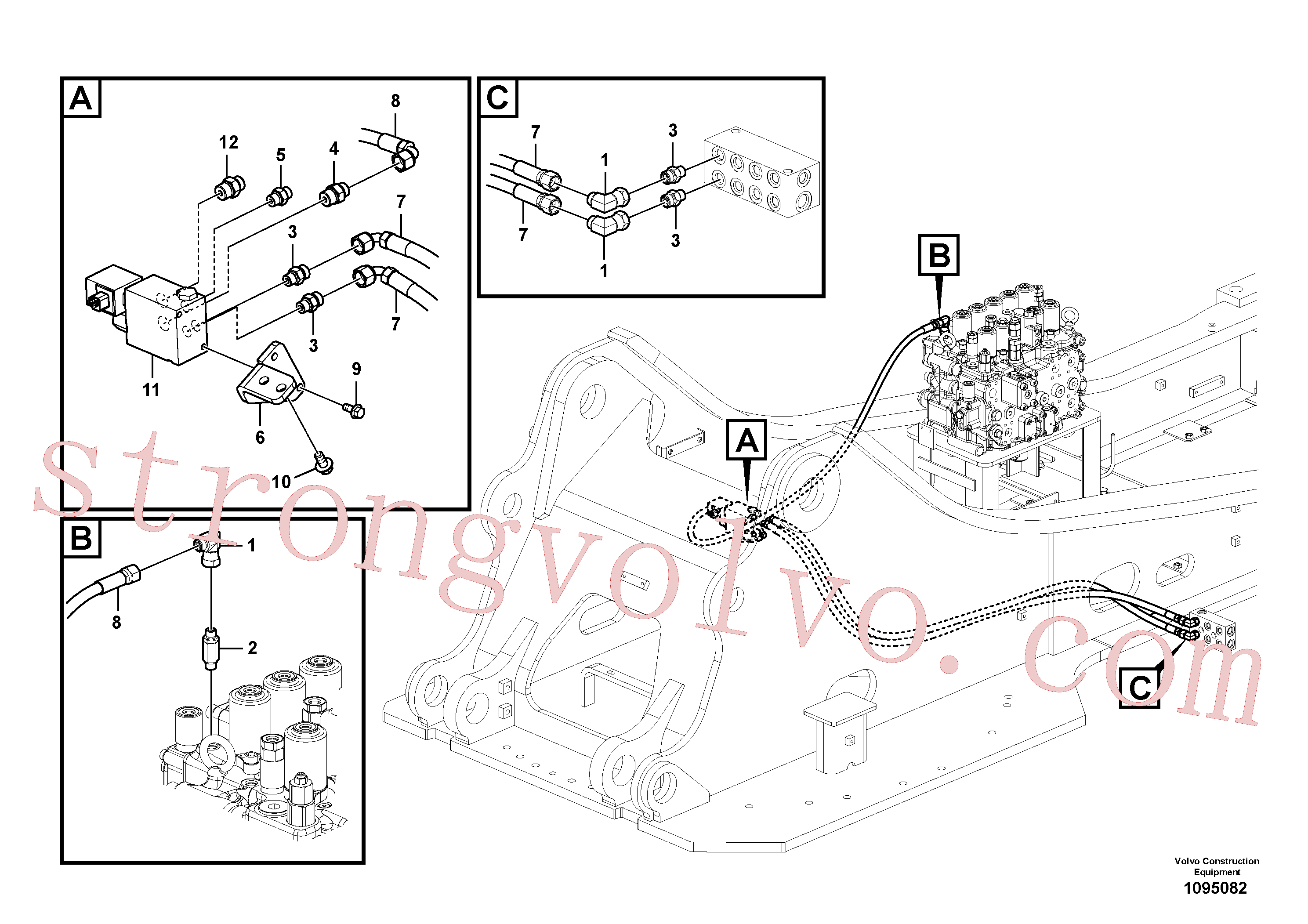 Volvo Acessórios para escavadeira SA9403-03633 Mangueira completa Acessórios