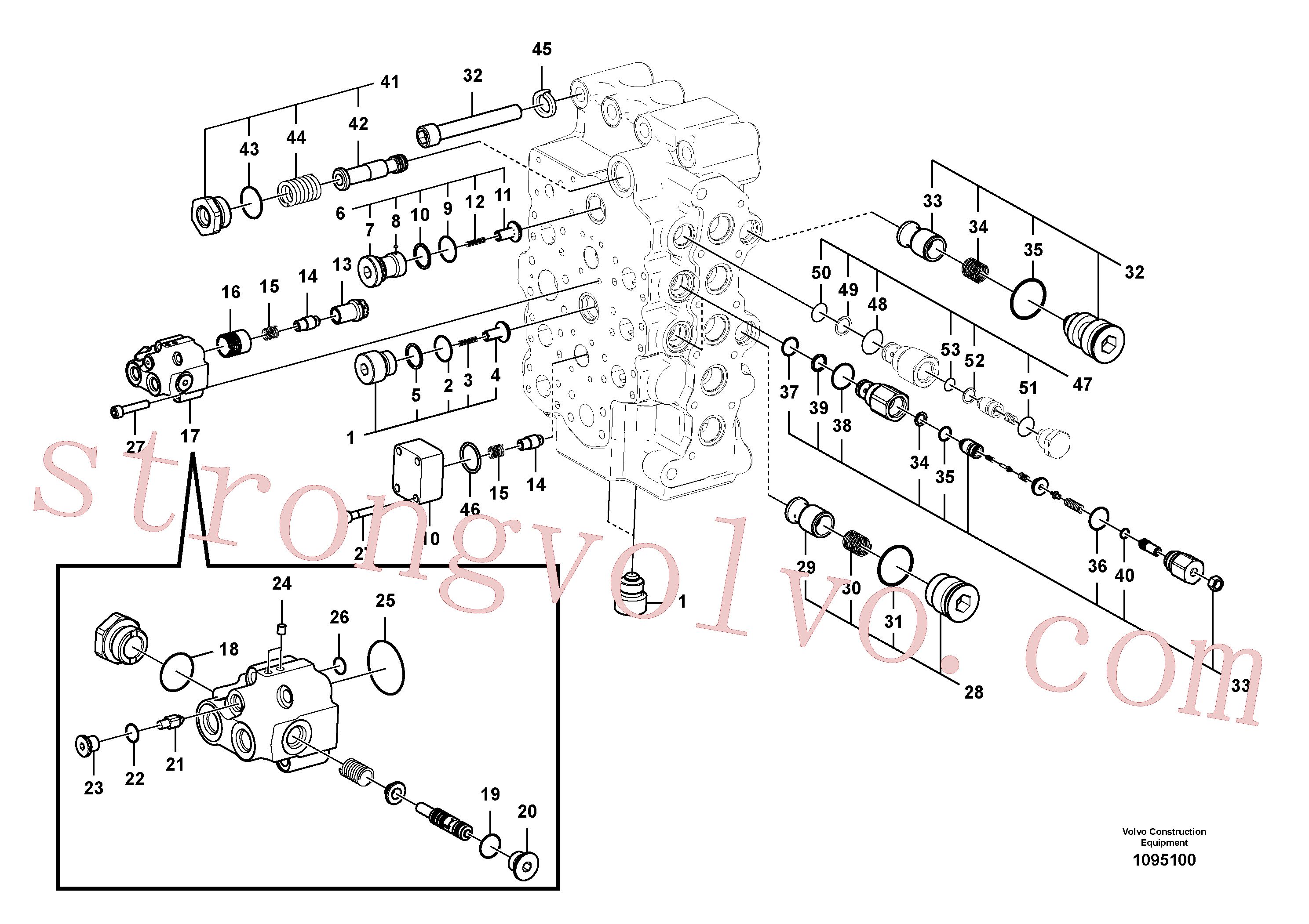 VOE14628891 Volvo Válvula mestra de comando(1095100 Montagem)