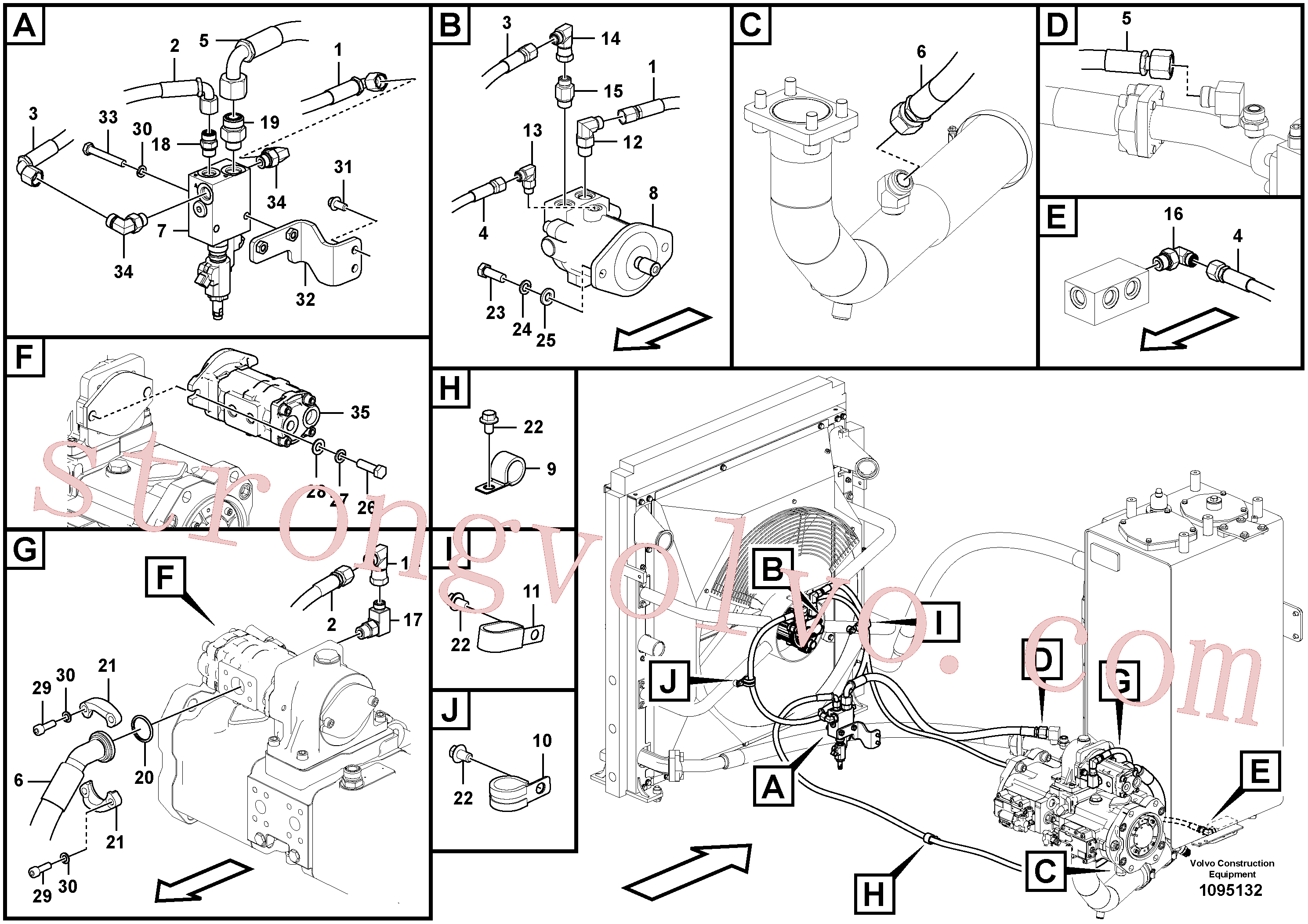 SA9403-04620 Volvo Sistema hidráulico, sistema refrigerante do óleo(1095132 Montagem)