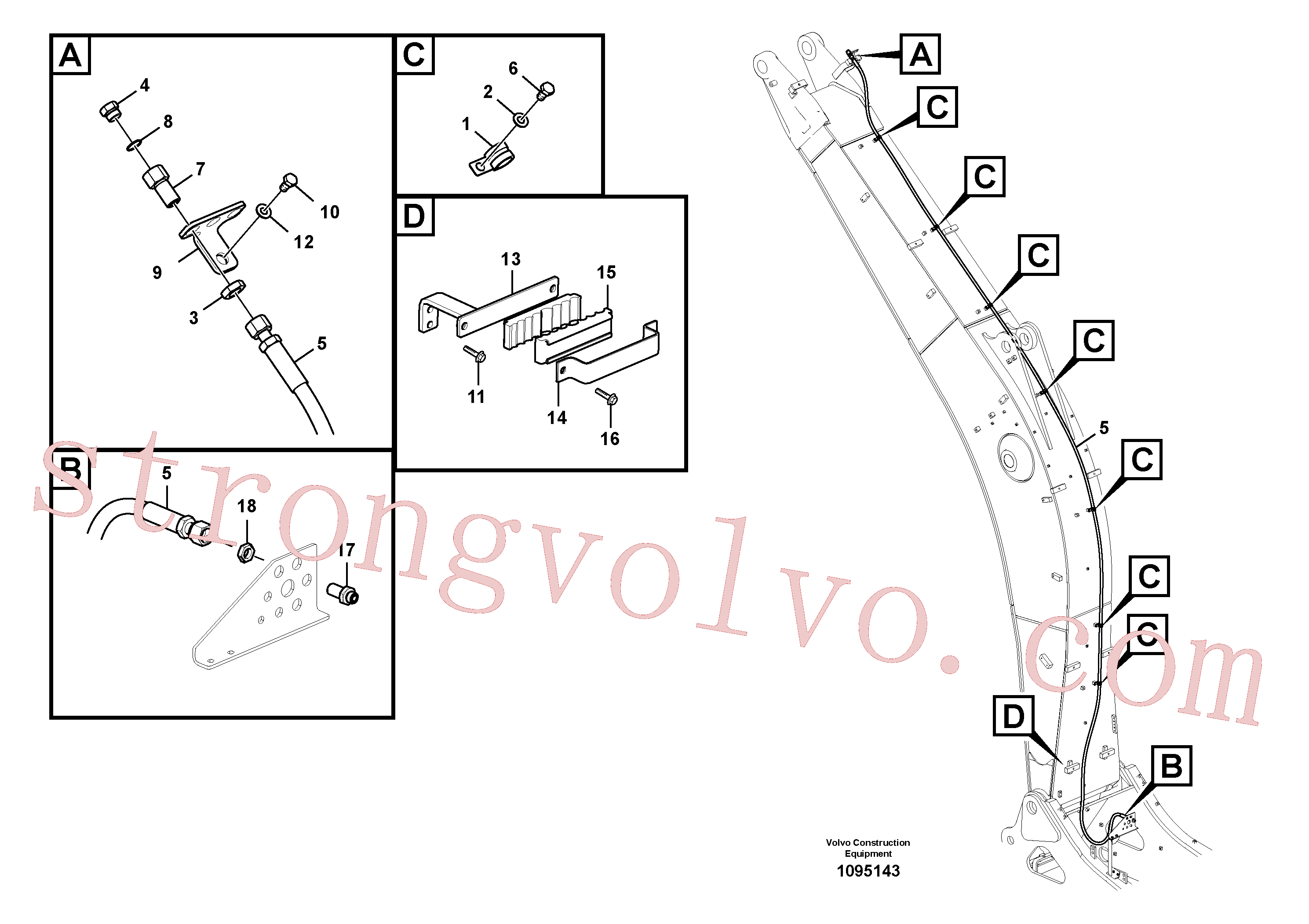 China Made VOE14541248 Braçadeira Volvo Acessórios para escavadeira