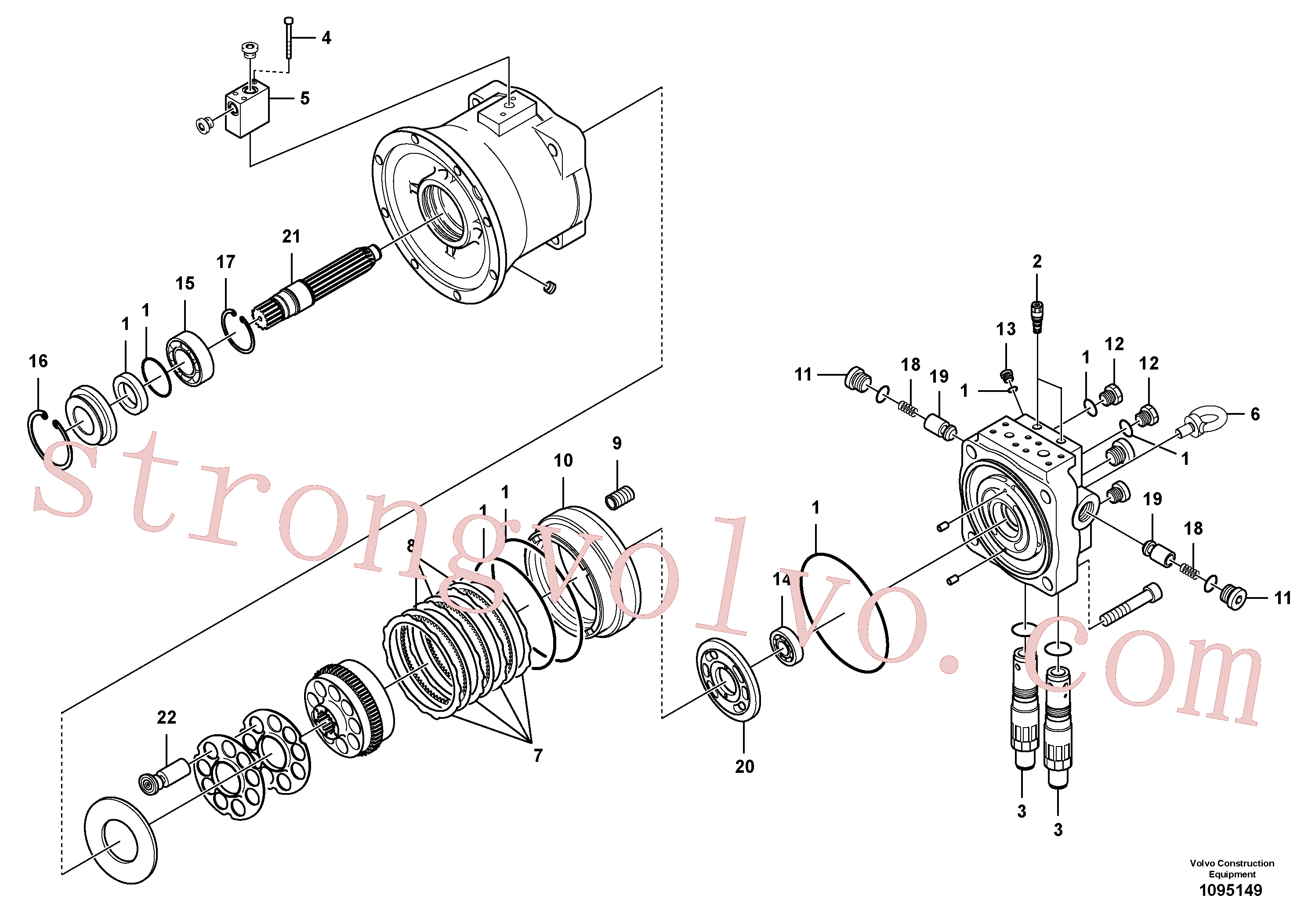 VOE14684123 Volvo Motor de rotação(1095149 Montagem)