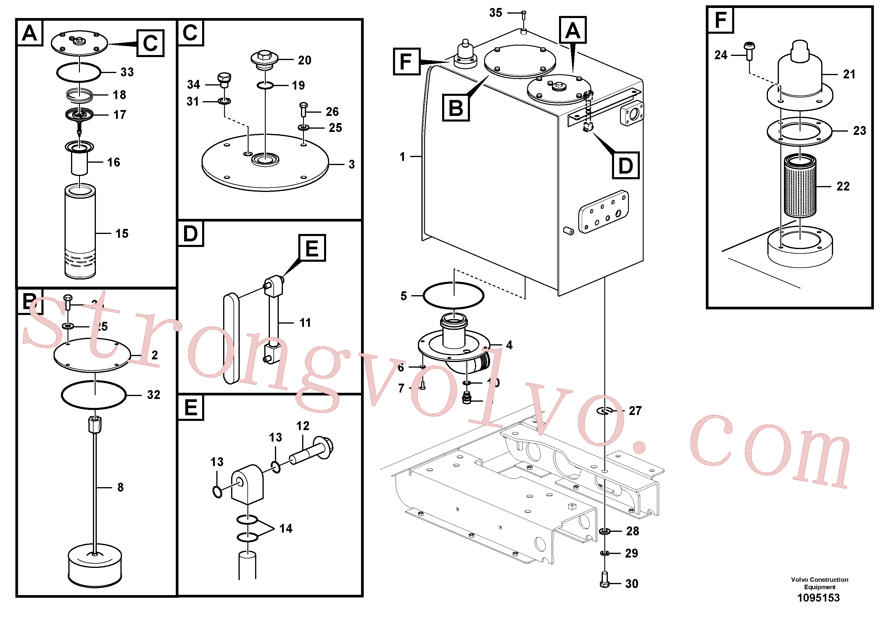 VOE14725113 Volvo Depósito de óleo hidráulico(1095153 Montagem)