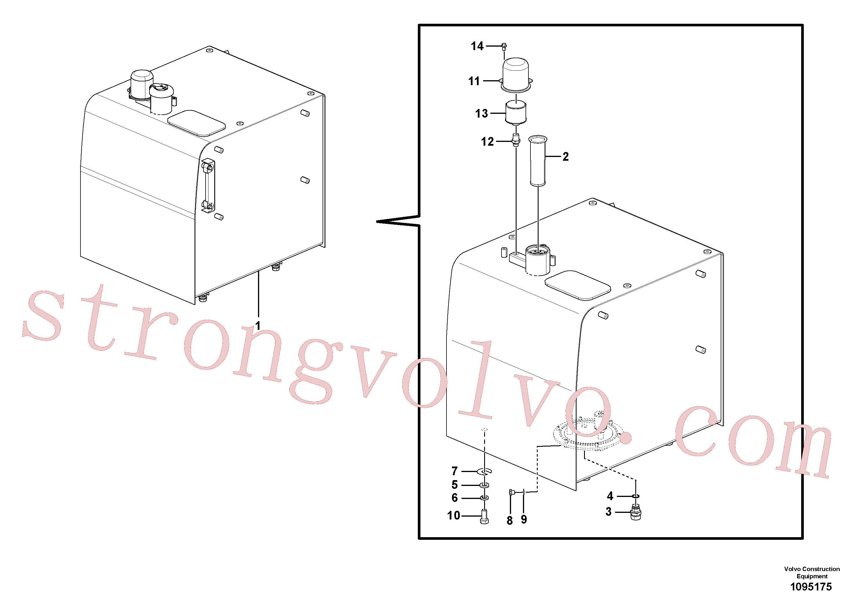 VOE997997 Volvo Depósito de combustível com acessórios(1095175 Montagem)