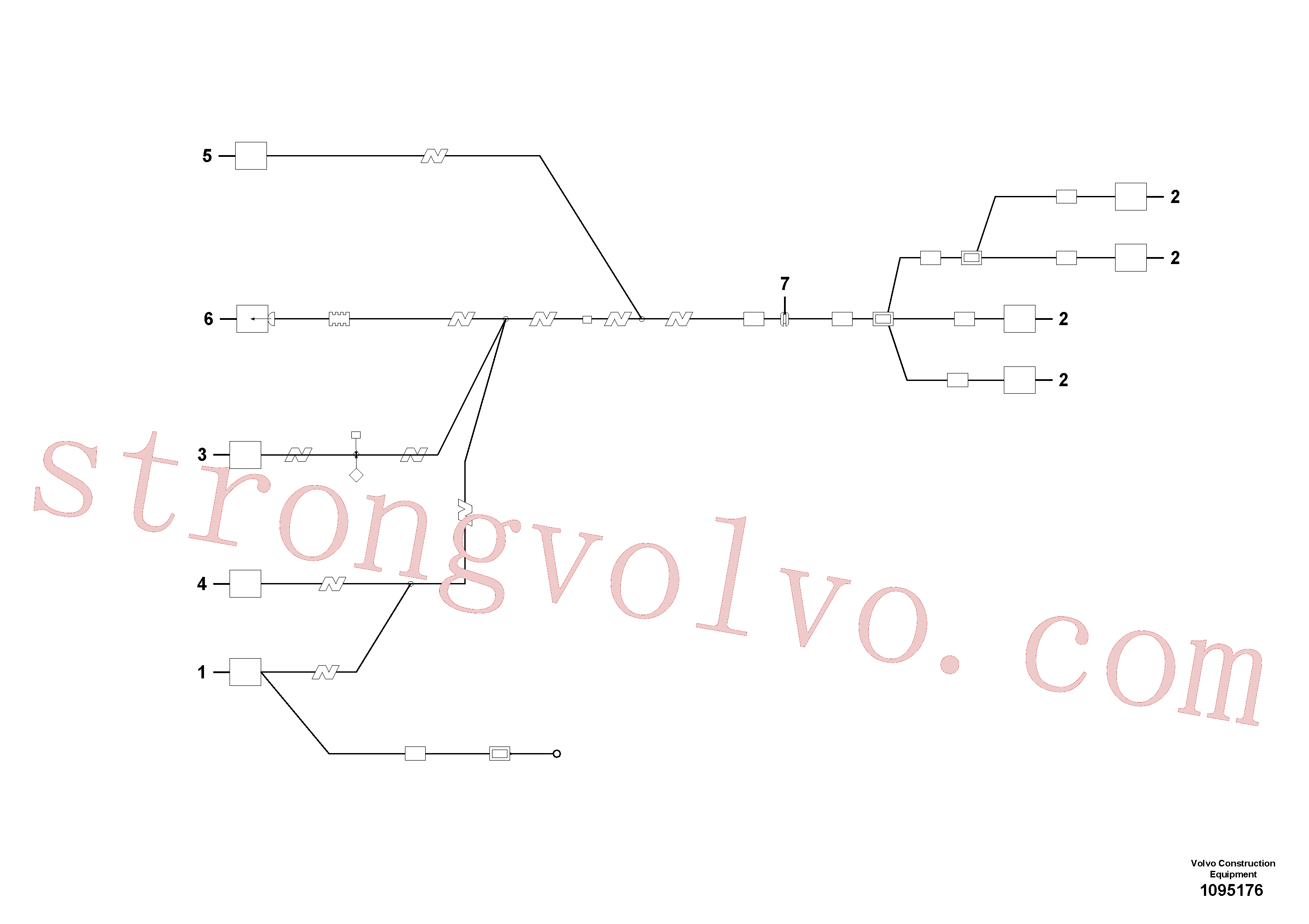 VOE25371063 Volvo Cablagem, ar condicionado(1095176 Montagem)