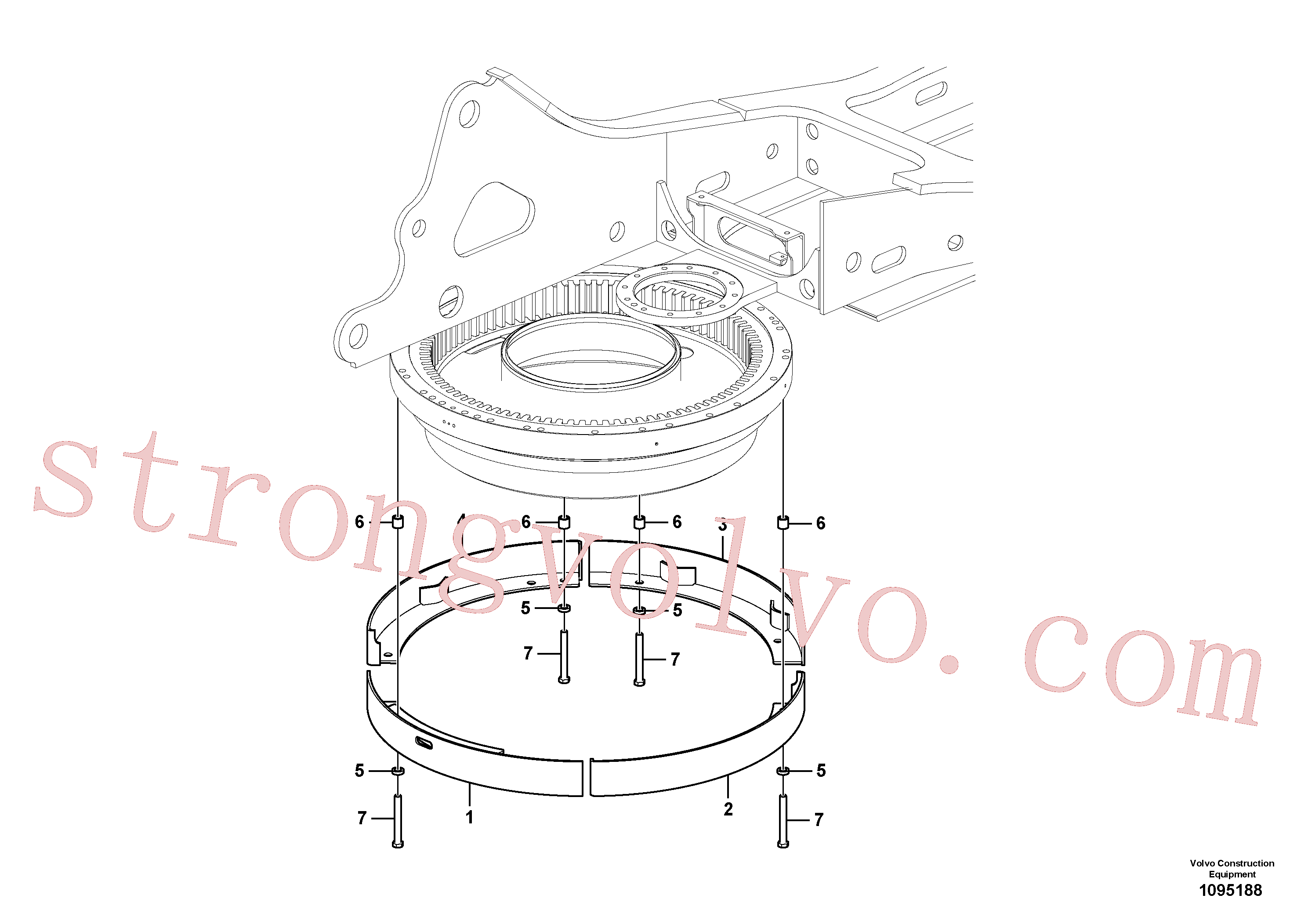 VOE14560958 Volvo Cobertura, engrenagem de rotação(1095188 Montagem)