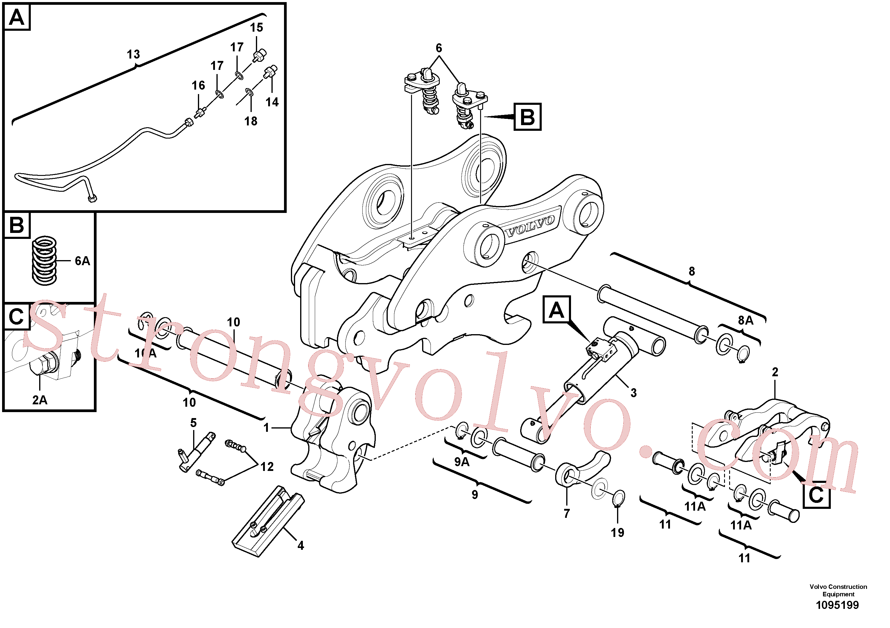VOE14687252 Volvo Suporte de acoplamento, QuickFit(1095199 Montagem)