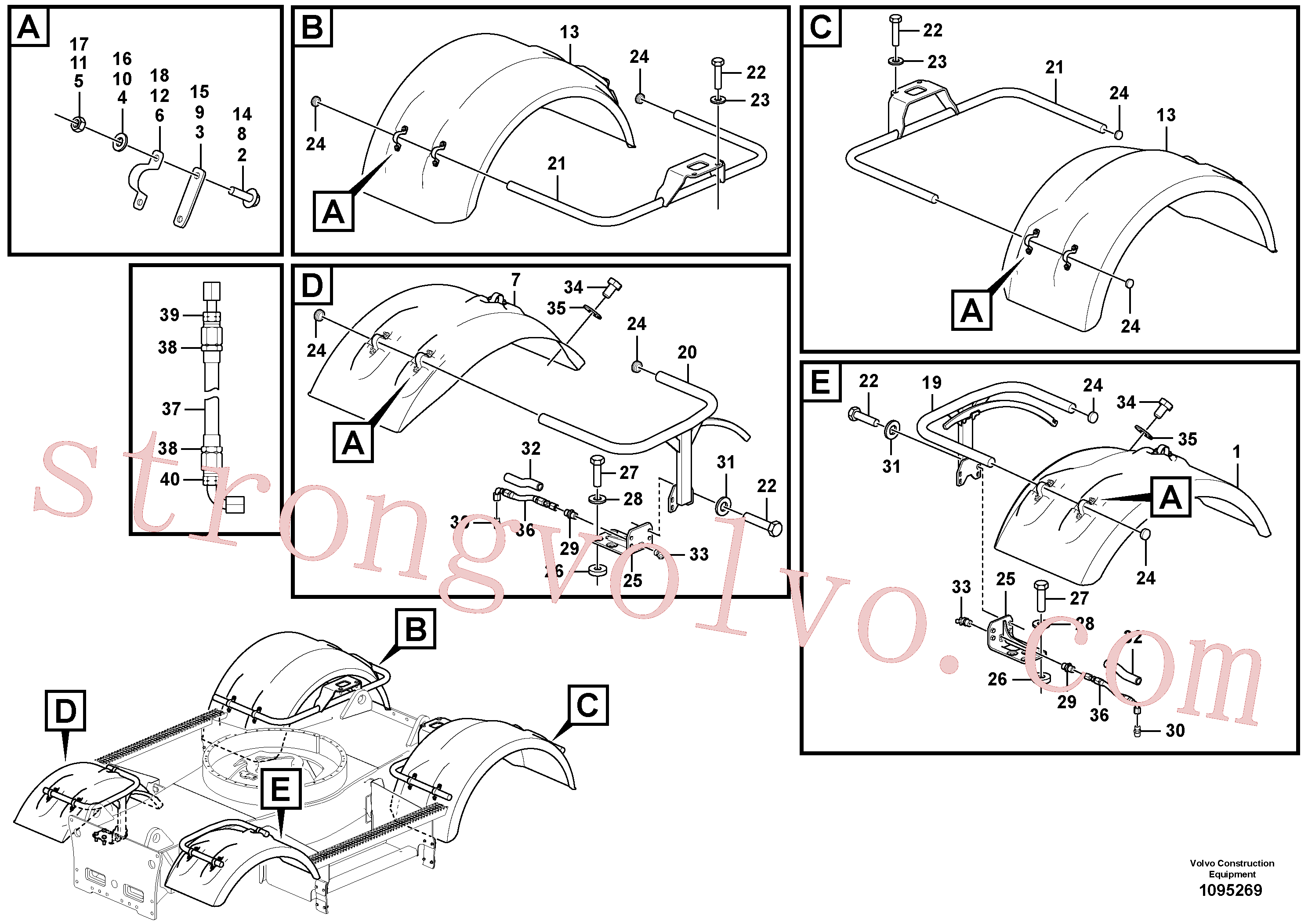 Volvo VOE997989 Parafuso sextavado Volvo Acessórios para escavadeira