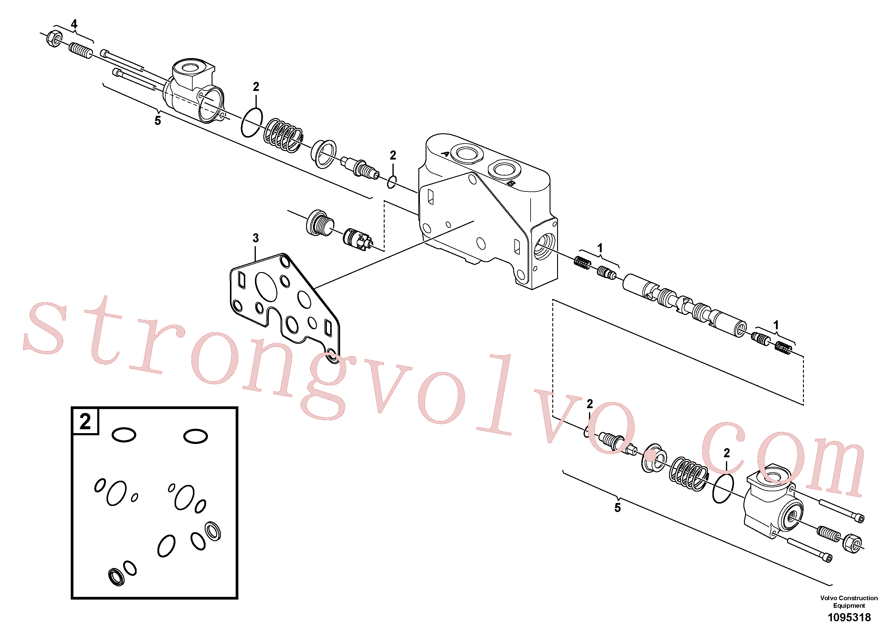 VOE17410523 Volvo Secção da válvula(1095318 Montagem)