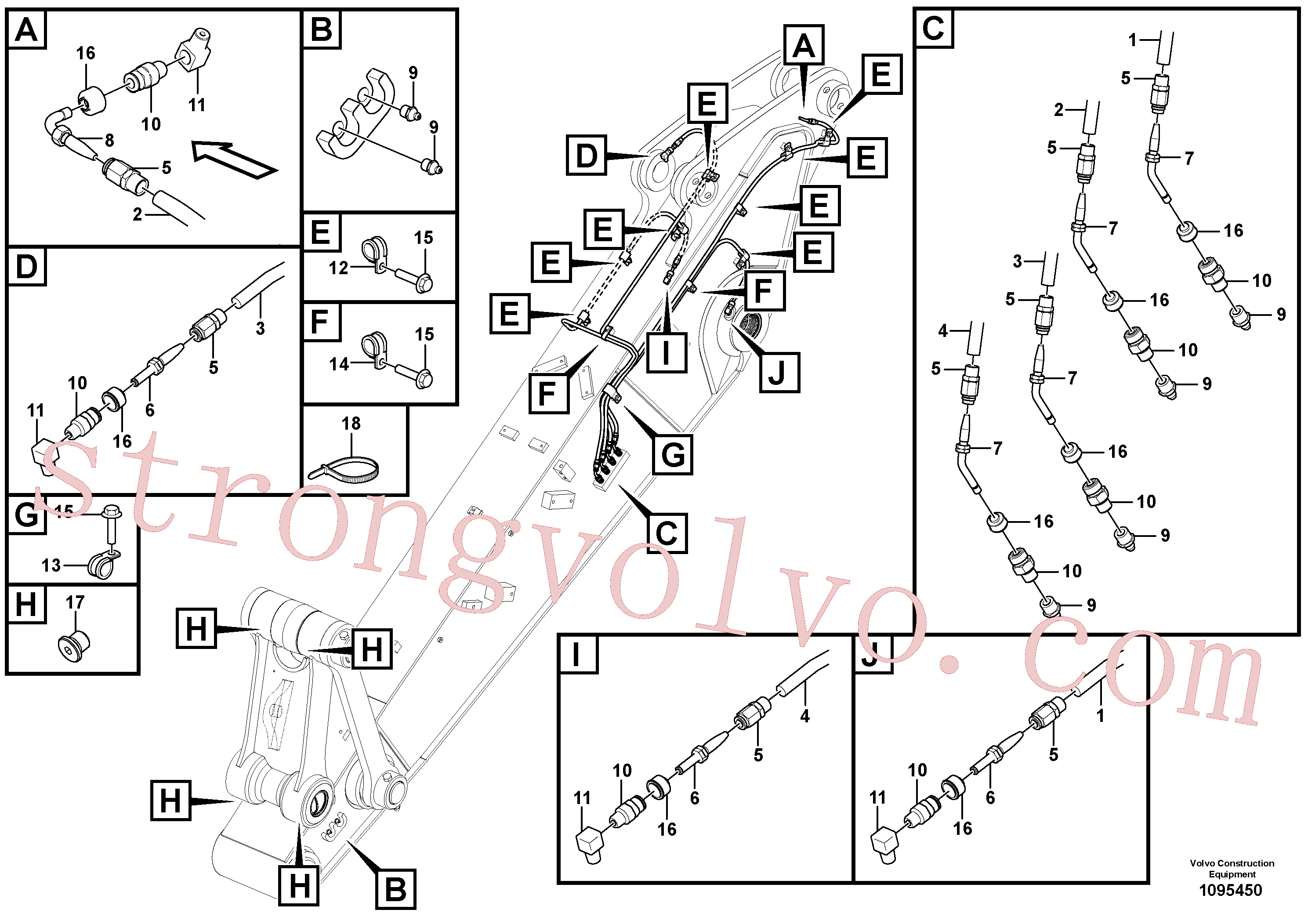 VOE14883801 Volvo Tubagem de massa(1095450 Montagem)