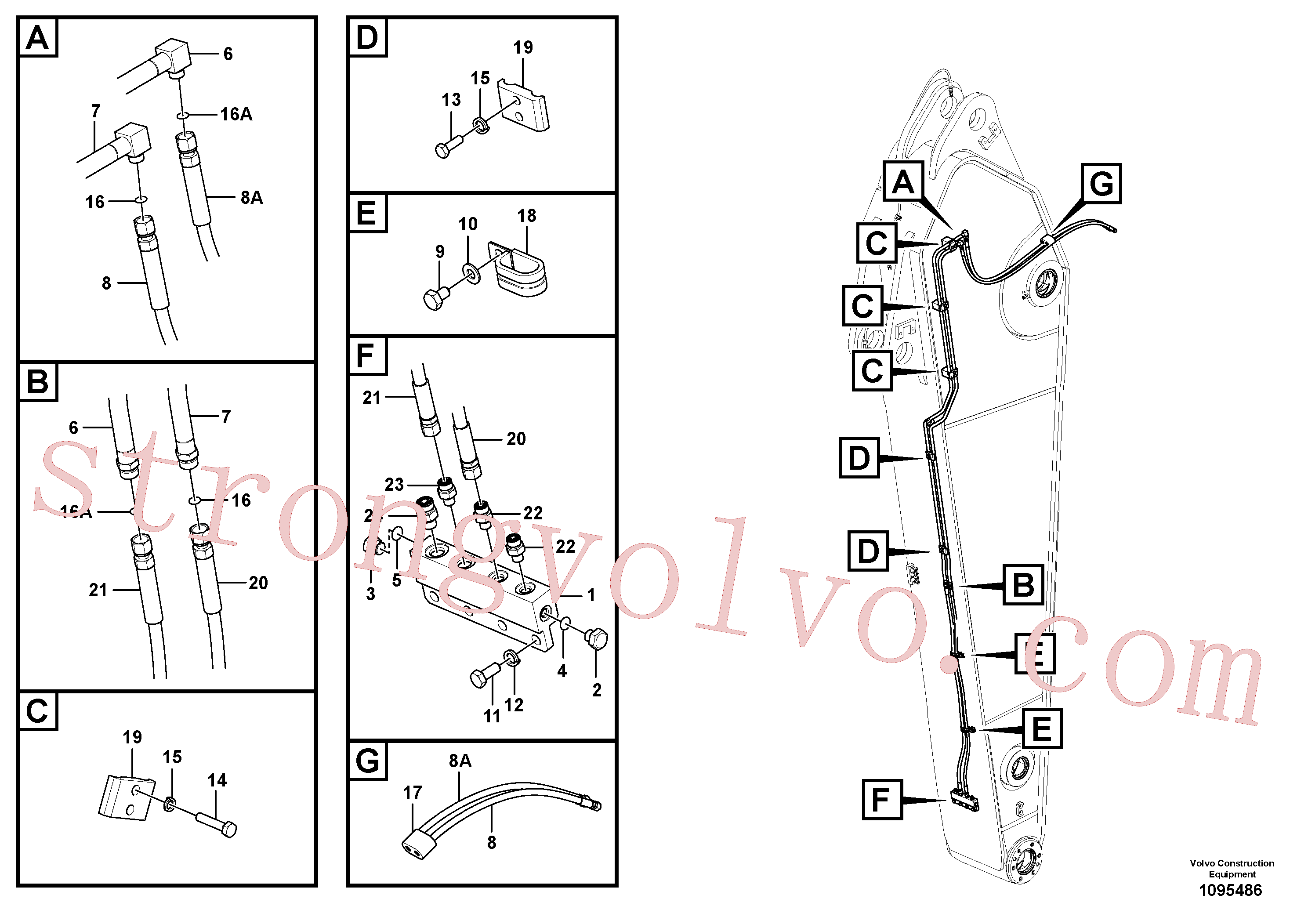 Atacado VOE14695098 Tubo Volvo escavadeira