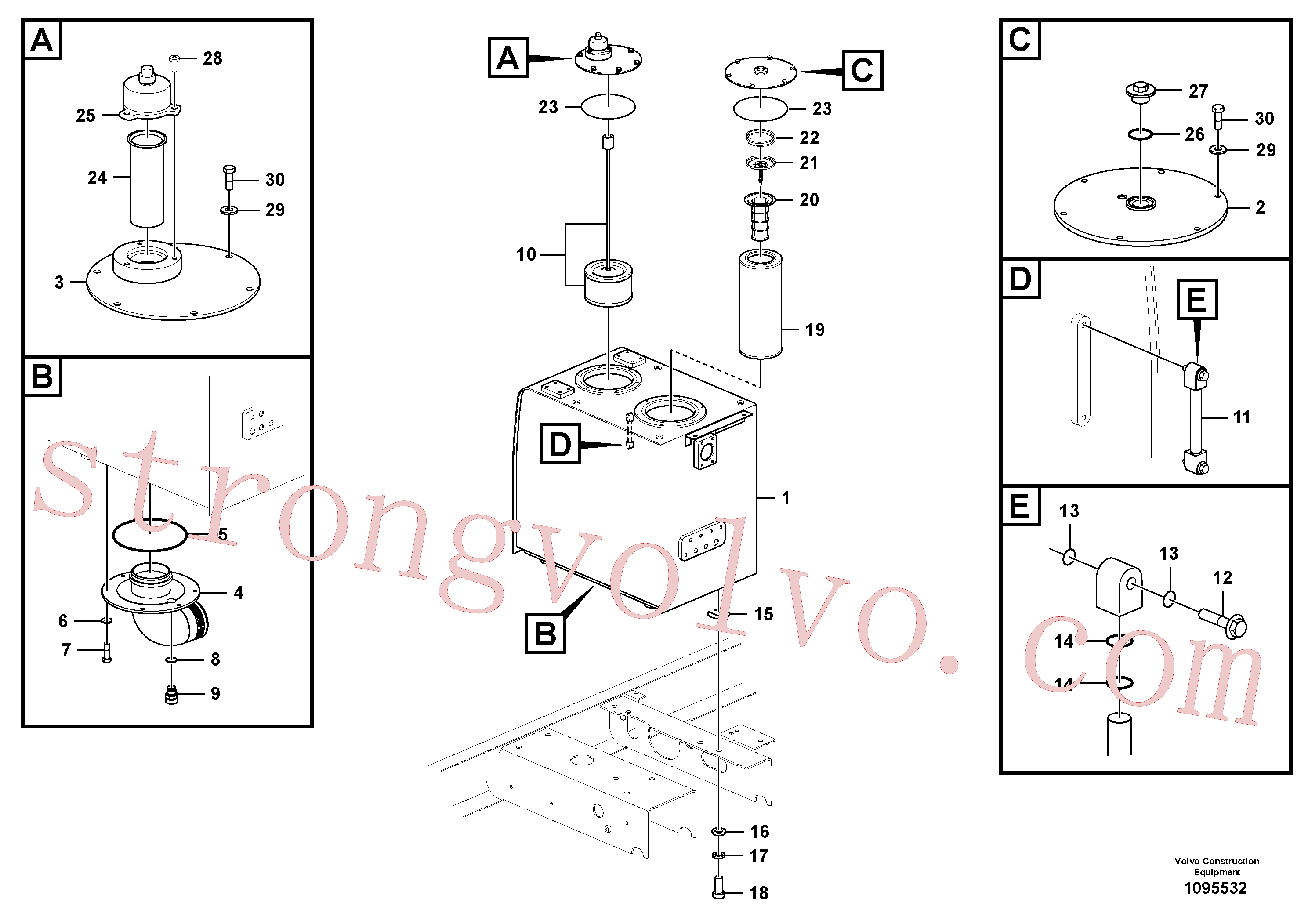 VOE14625688 Volvo Depósito de óleo hidráulico(1095532 Montagem)