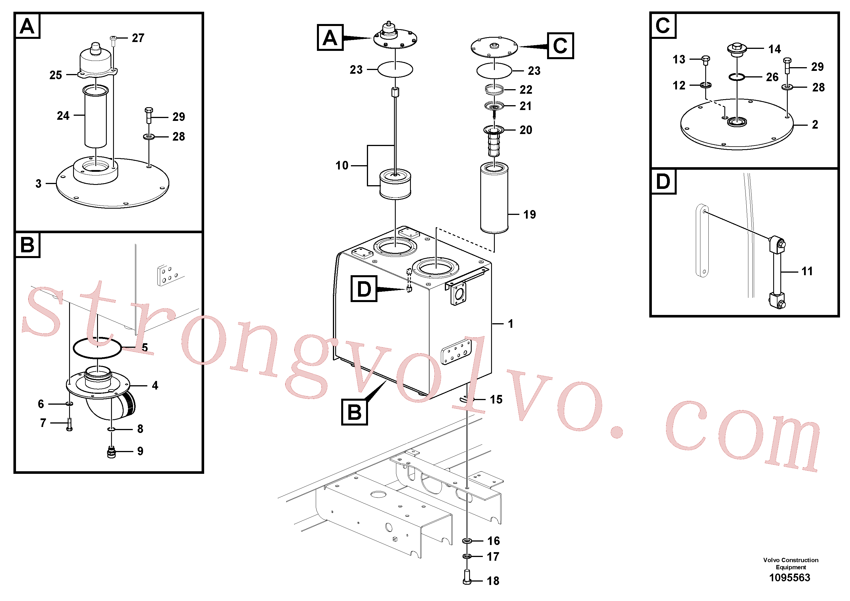 VOE14625688 Volvo Depósito de óleo hidráulico(1095563 Montagem)