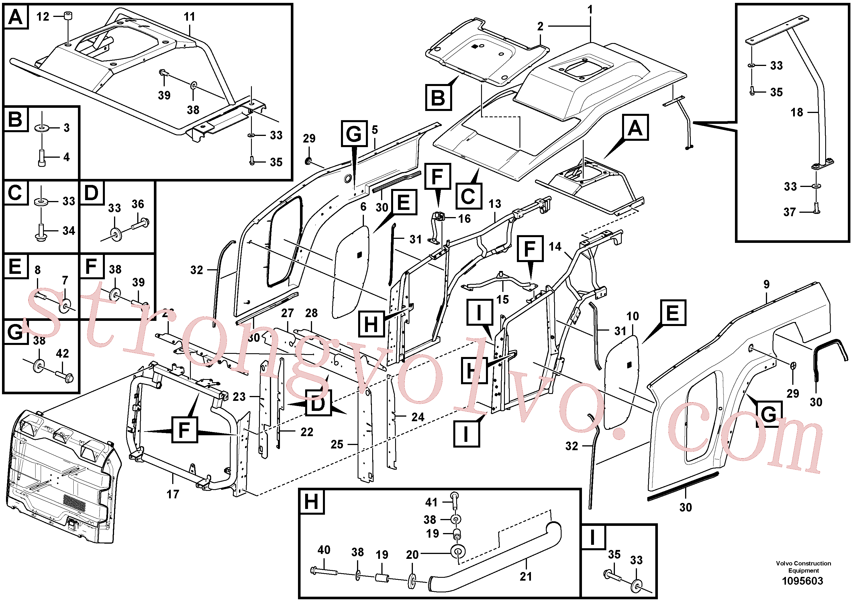 VOE15097283 Volvo Capot do motor(1095603 Montagem)