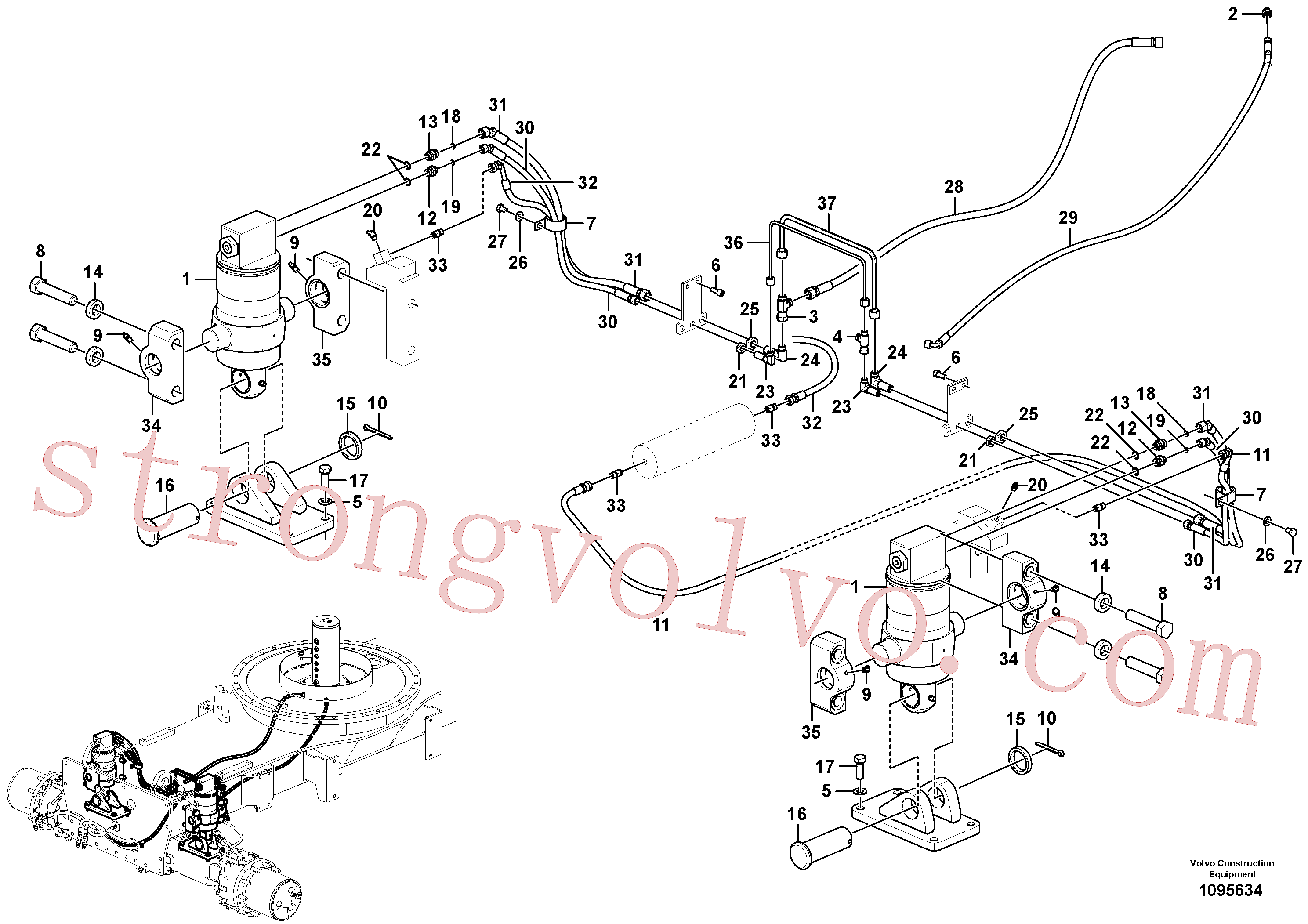 VOE14884903 Volvo Sistema oscilante(1095634 Montagem)