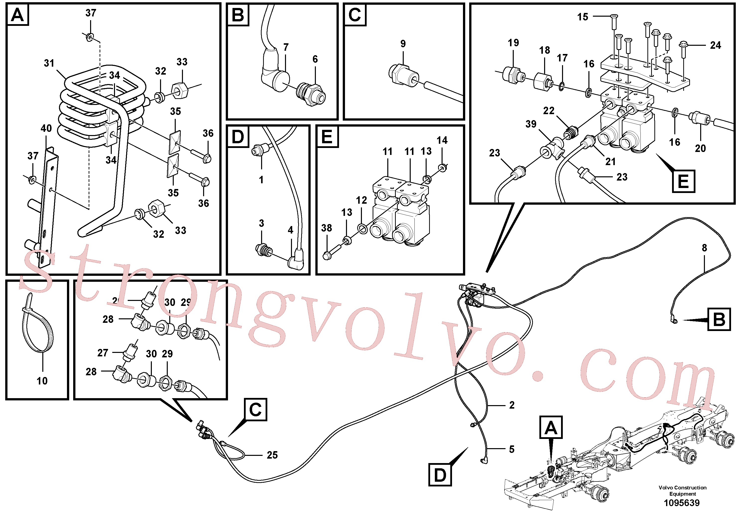 VOE15043668 Volvo Linhas de alimentação(1095639 Montagem)