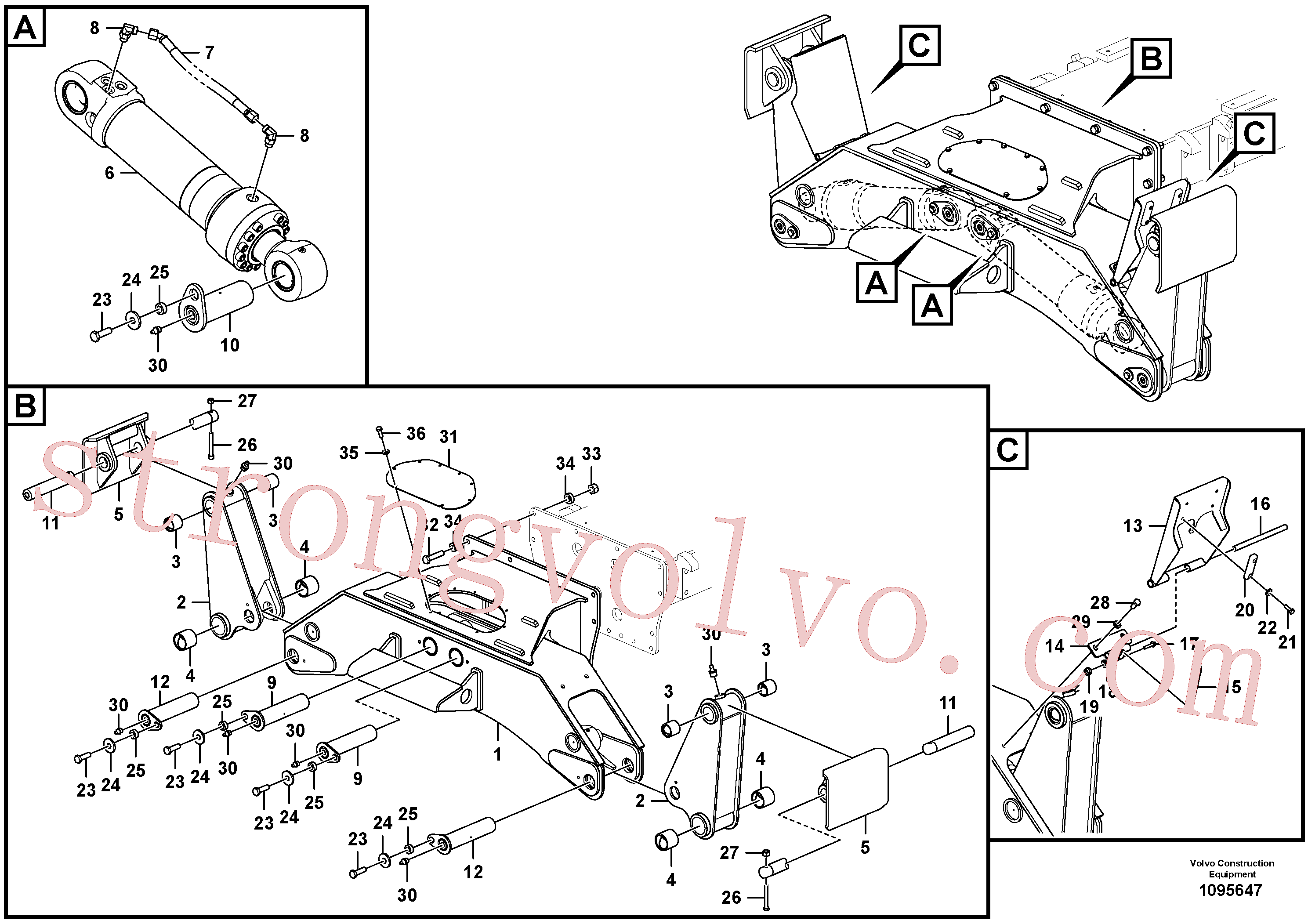 VOE15016427 Volvo Pé de apoio(1095647 Montagem)