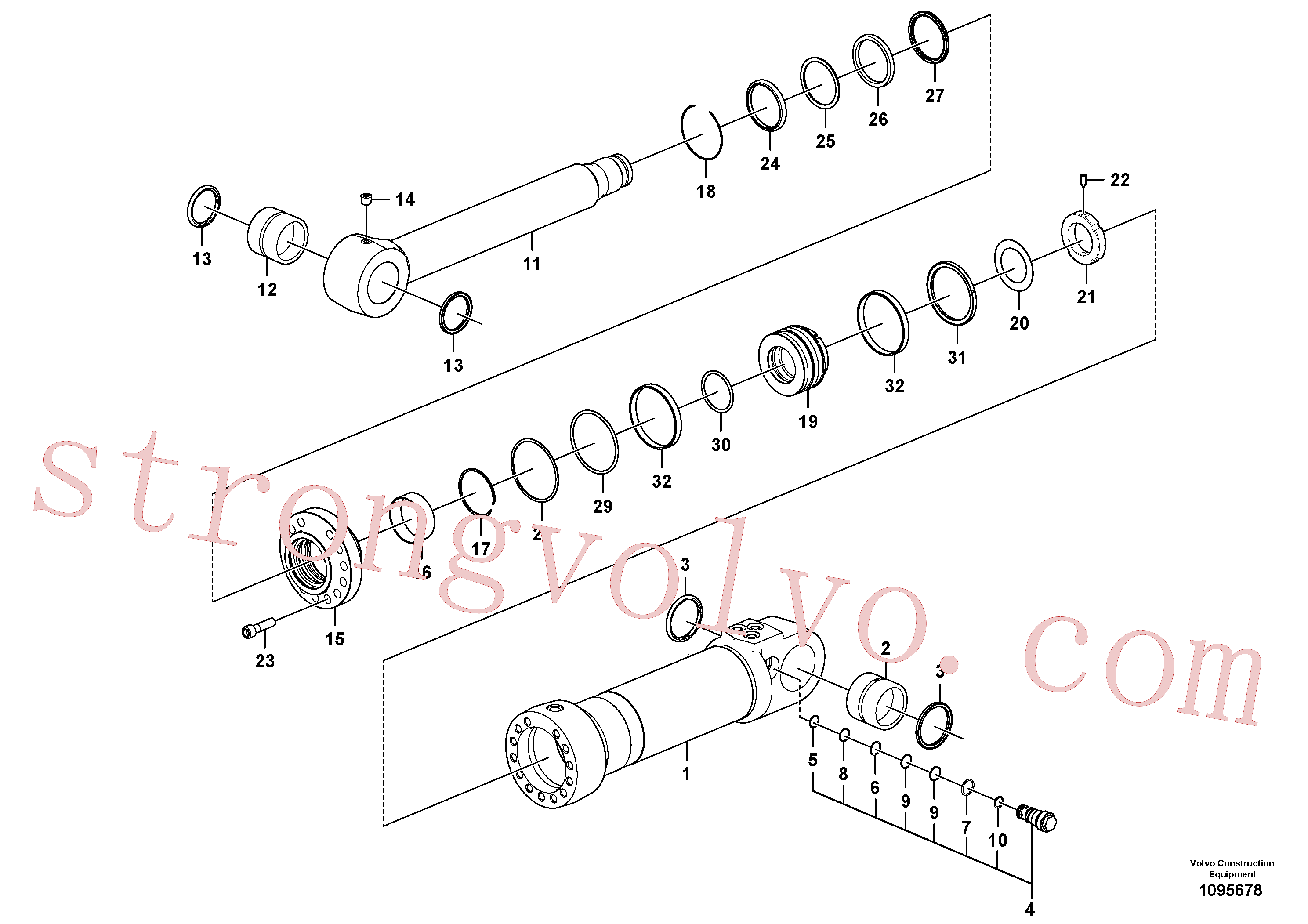 VOE14533818 Volvo Cilindro estabilizador(1095678 Montagem)