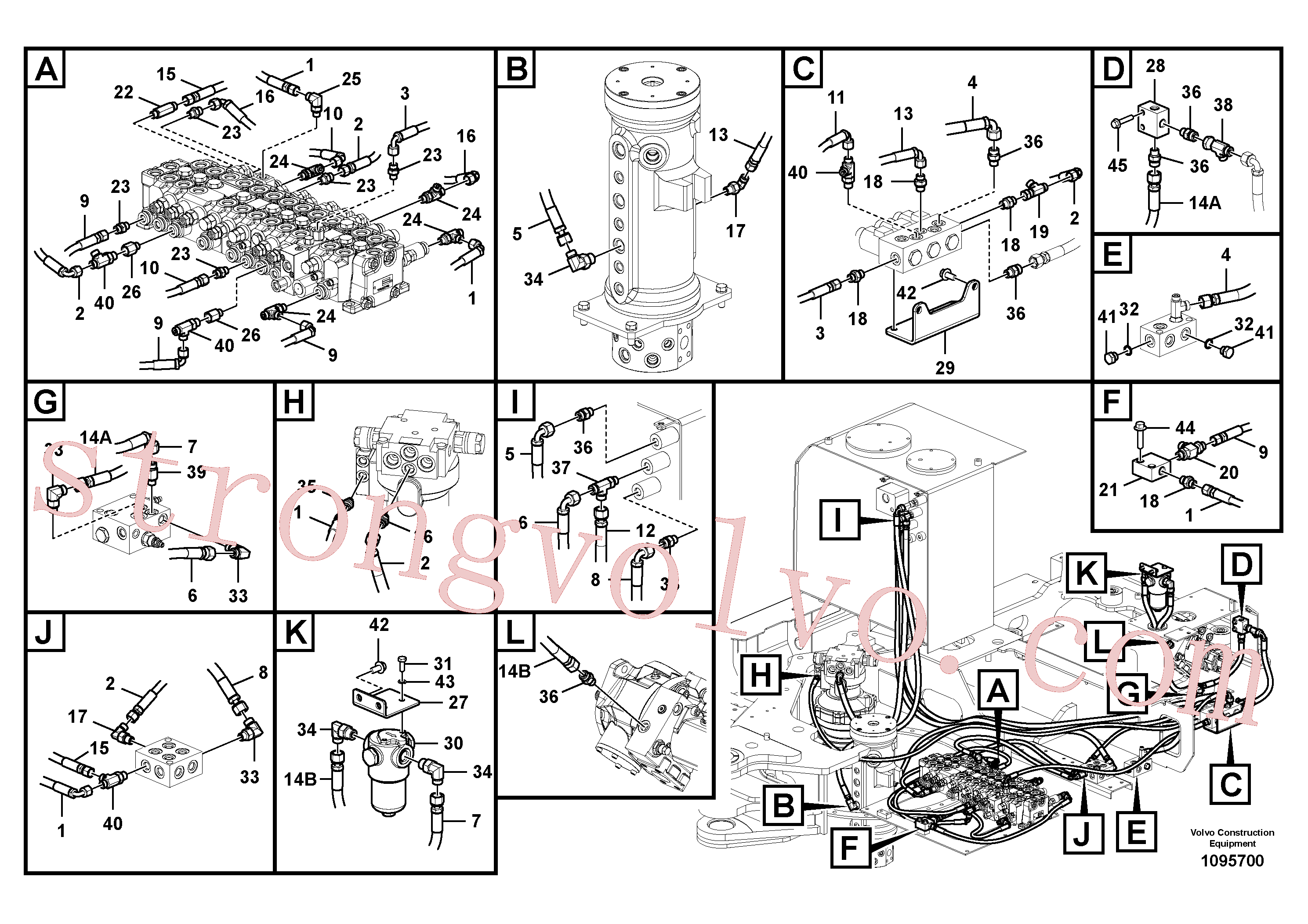 Atacado VOE14633902 Suporte Volvo escavadeira