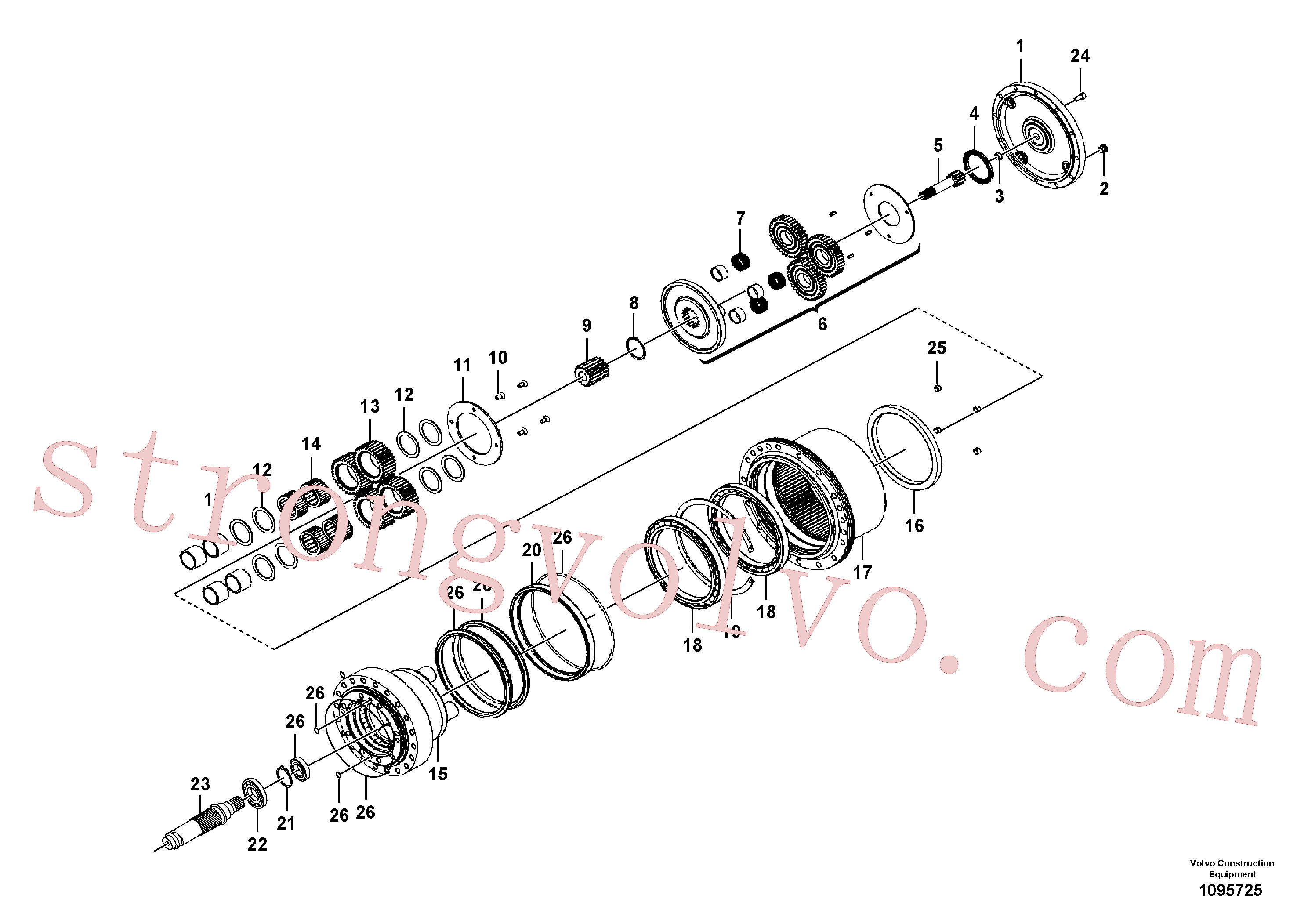 VOE14573780 Volvo Caixa de ferramentas de estrada(1095725 Montagem)
