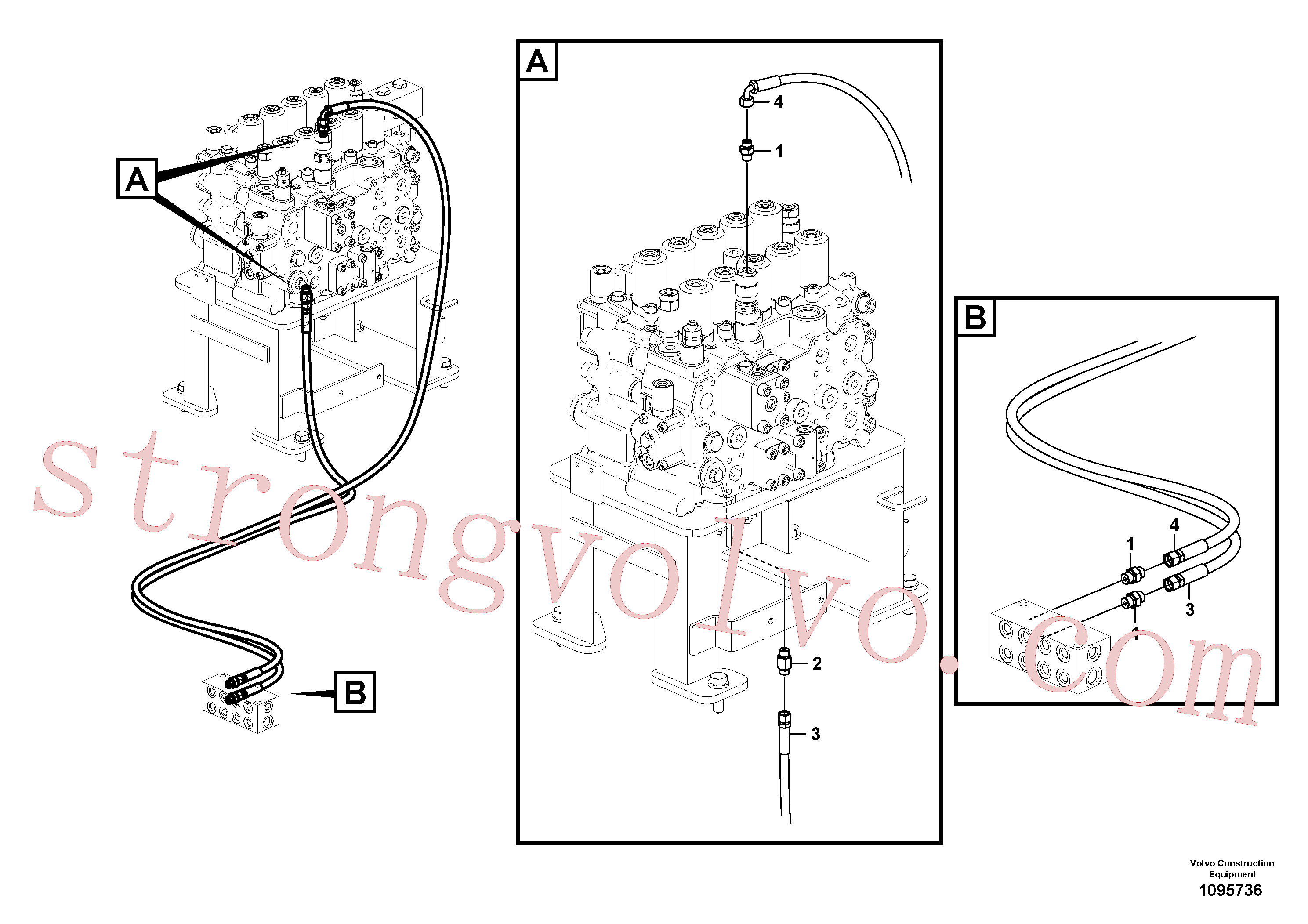 VOE937118 Volvo Hidráulica de serviço, martelo e cortador para fluxo da bomba auxiliar(1095736 Montagem)