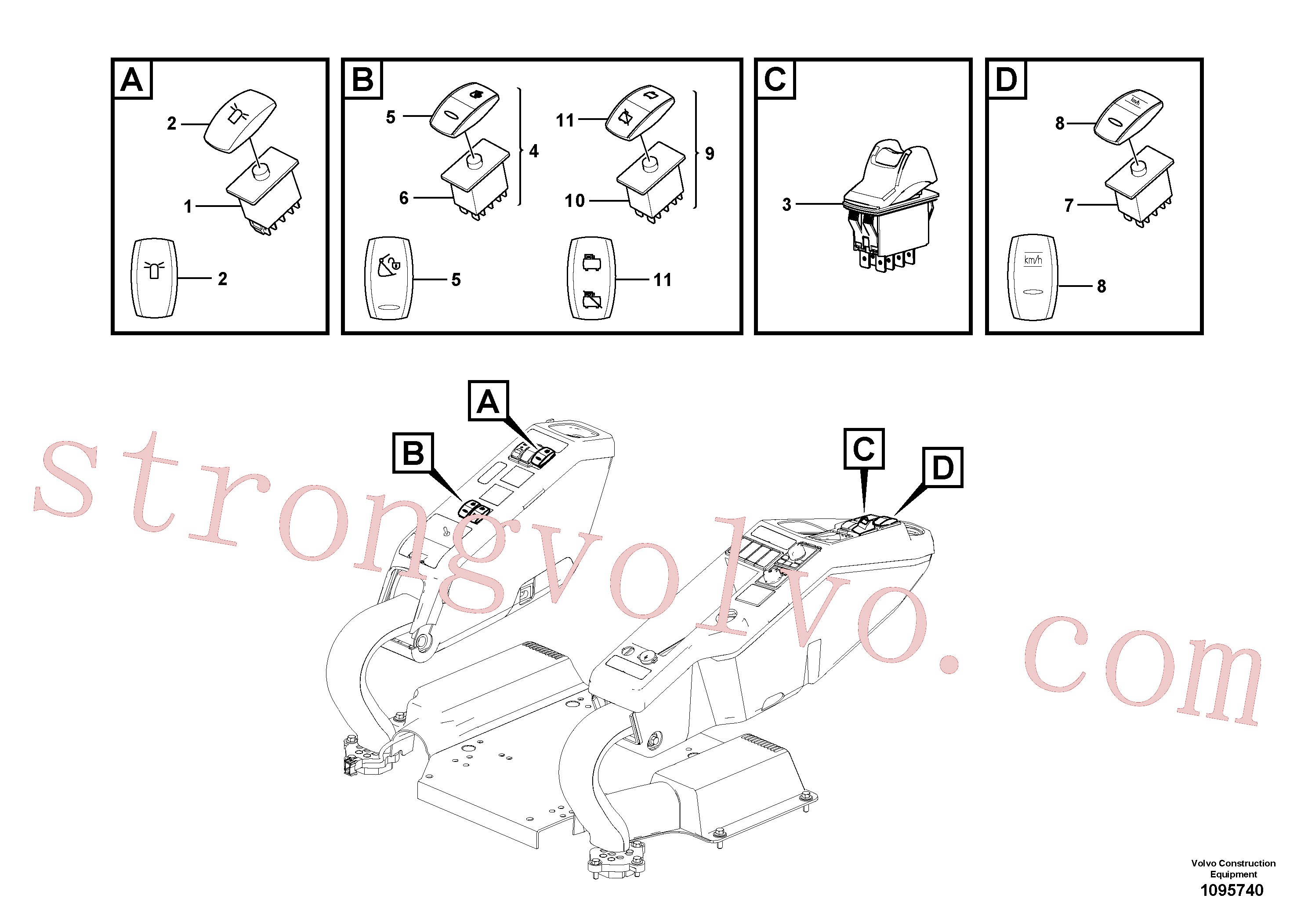 VOE14645422 Volvo Interruptor(1095740 Montagem)