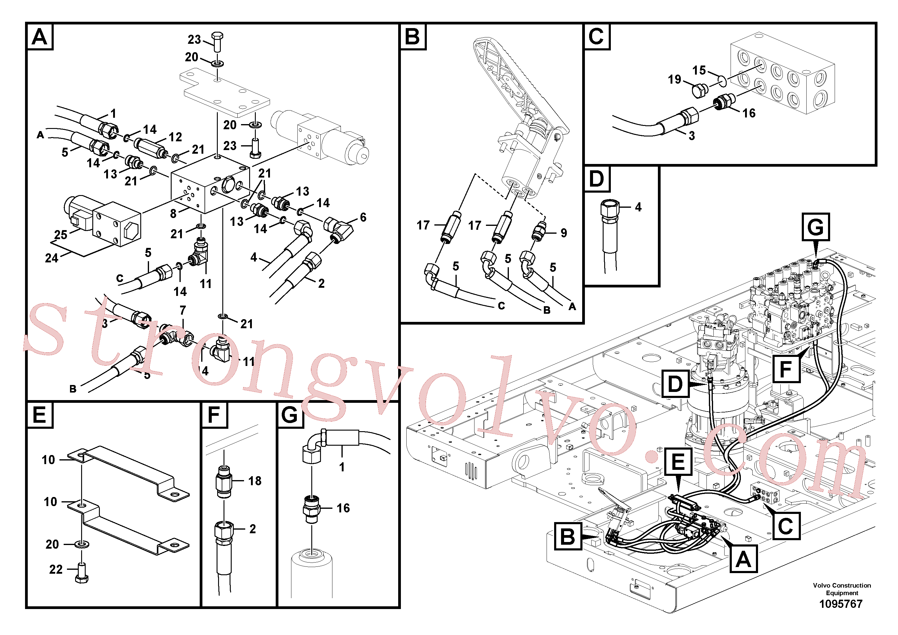 VOE14881806 Volvo Sistema servomotor, válvula de comando para pedal da válvula de comando(1095767 Montagem)