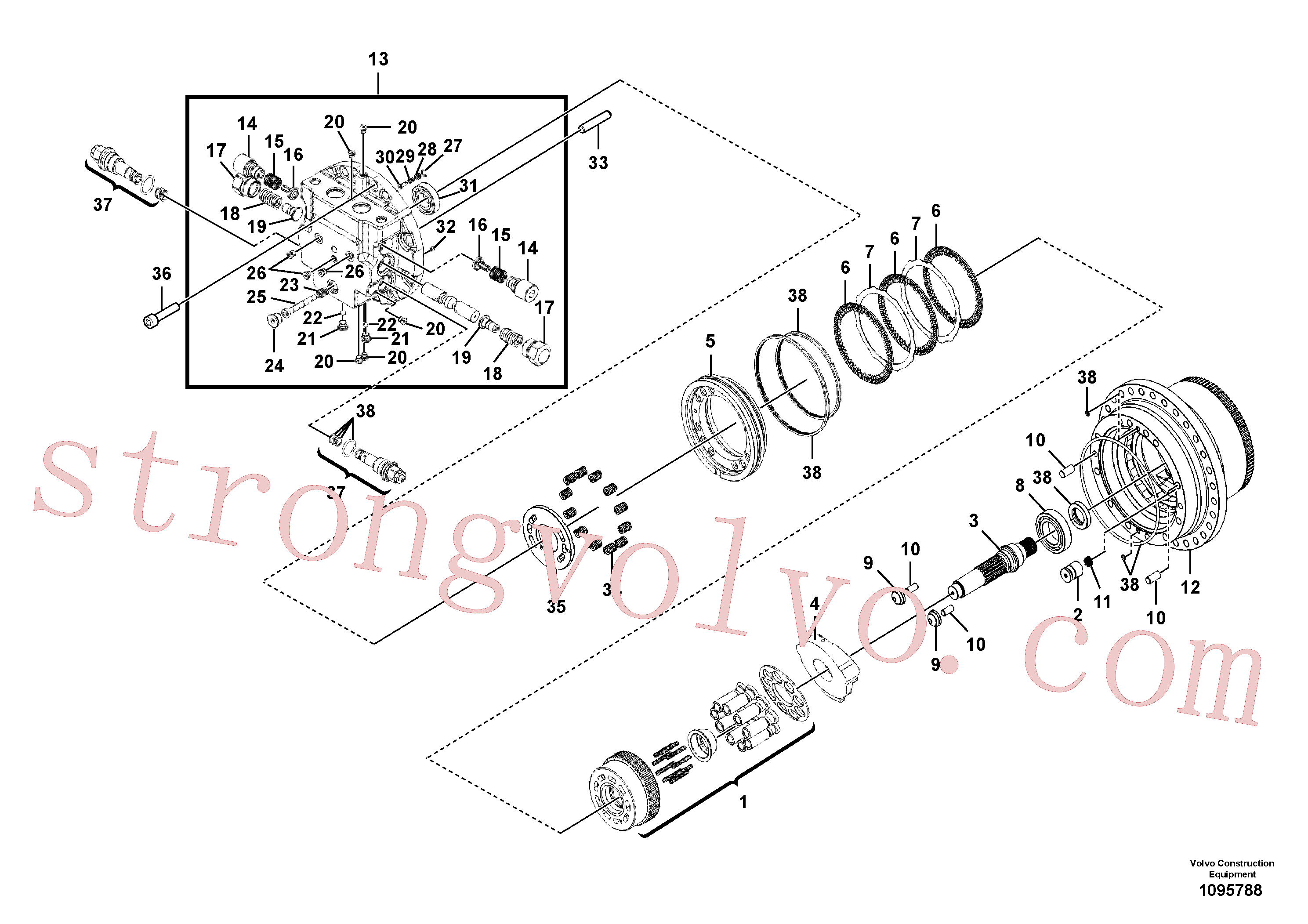VOE14622052 Volvo Motor de deslocação(1095788 Montagem)