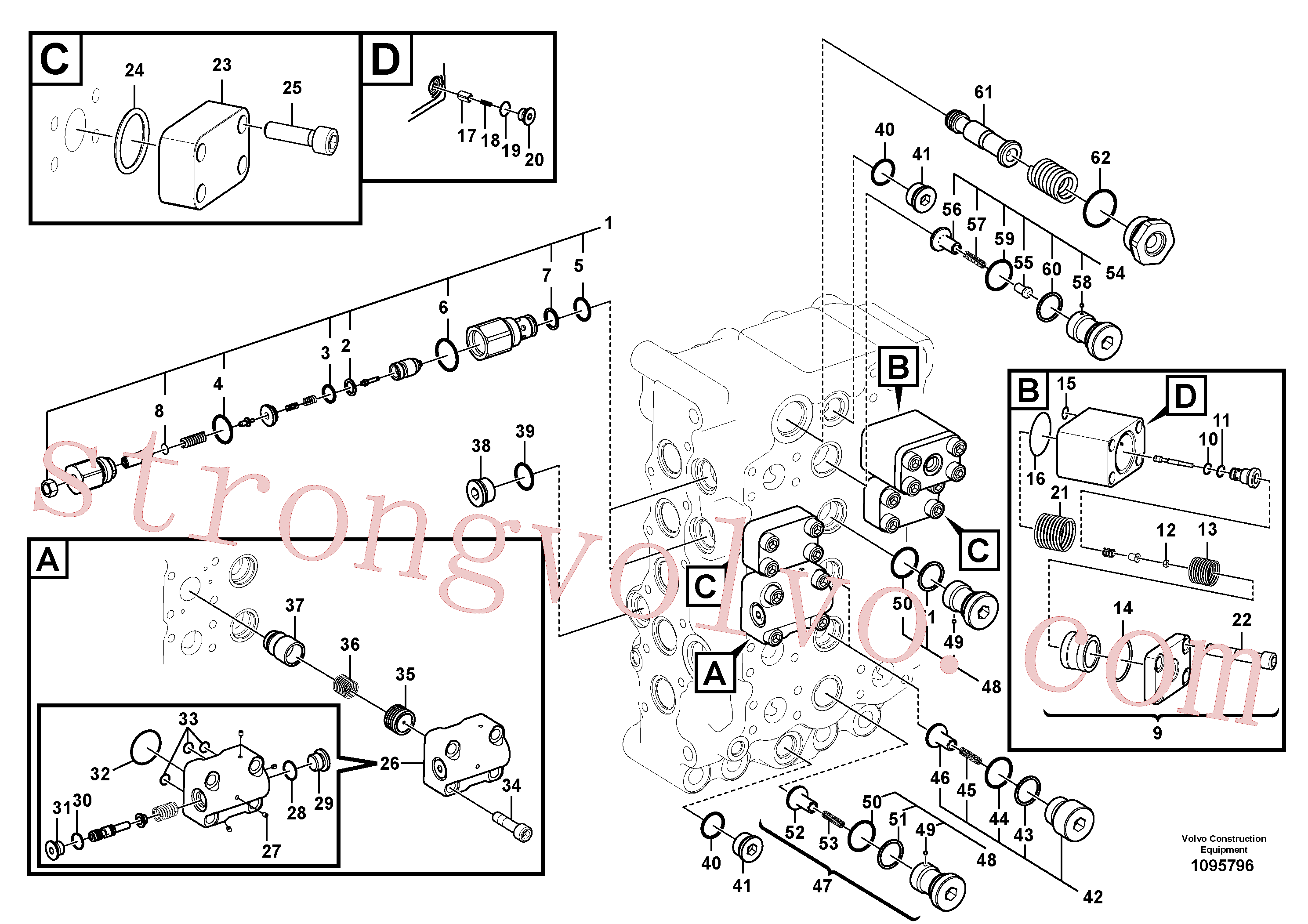 VOE14513396 Volvo Válvula mestra de comando(1095796 Montagem)