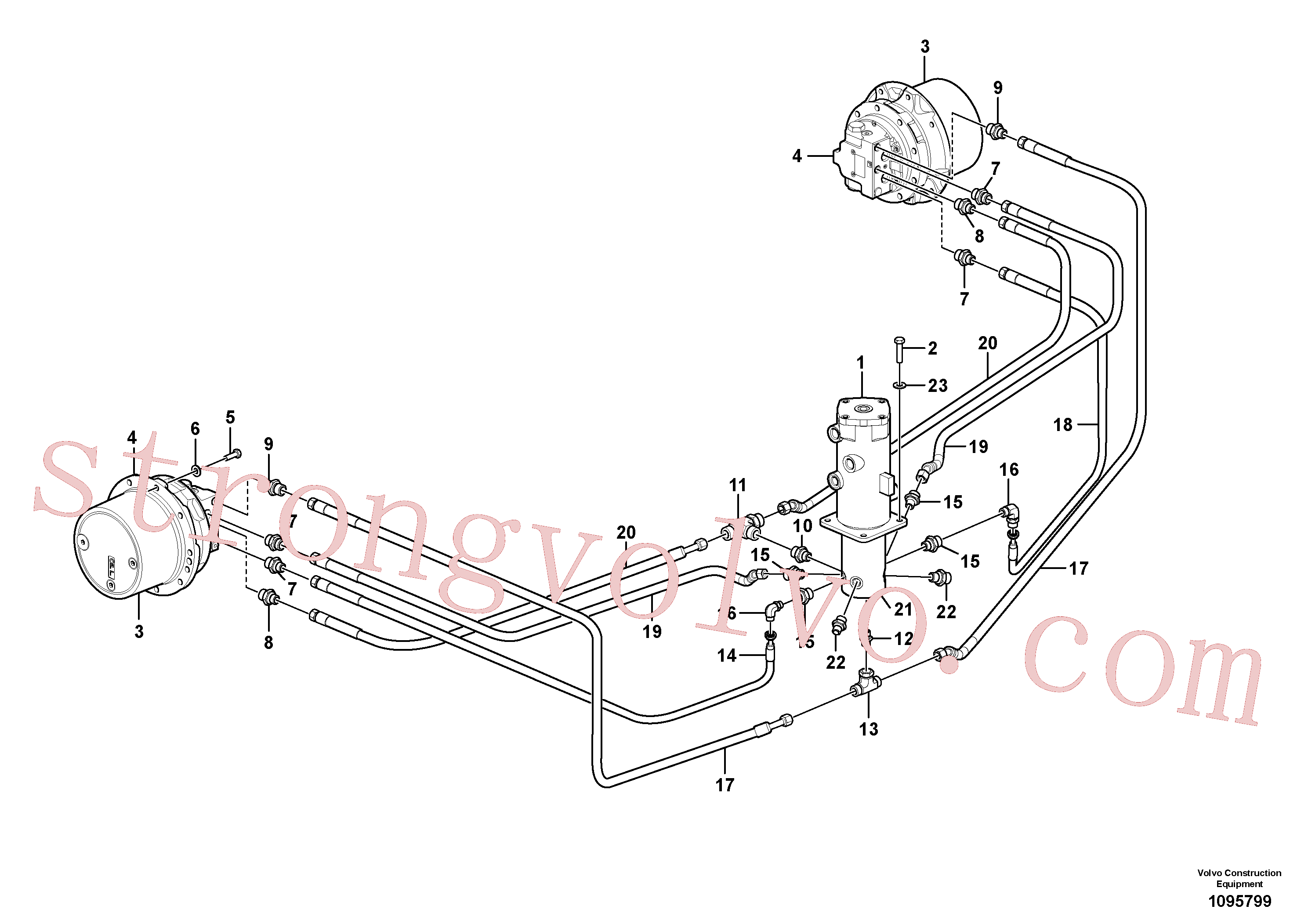 VOE997385 Volvo Linha da rótula, rótula ao motor de curso(1095799 Montagem)
