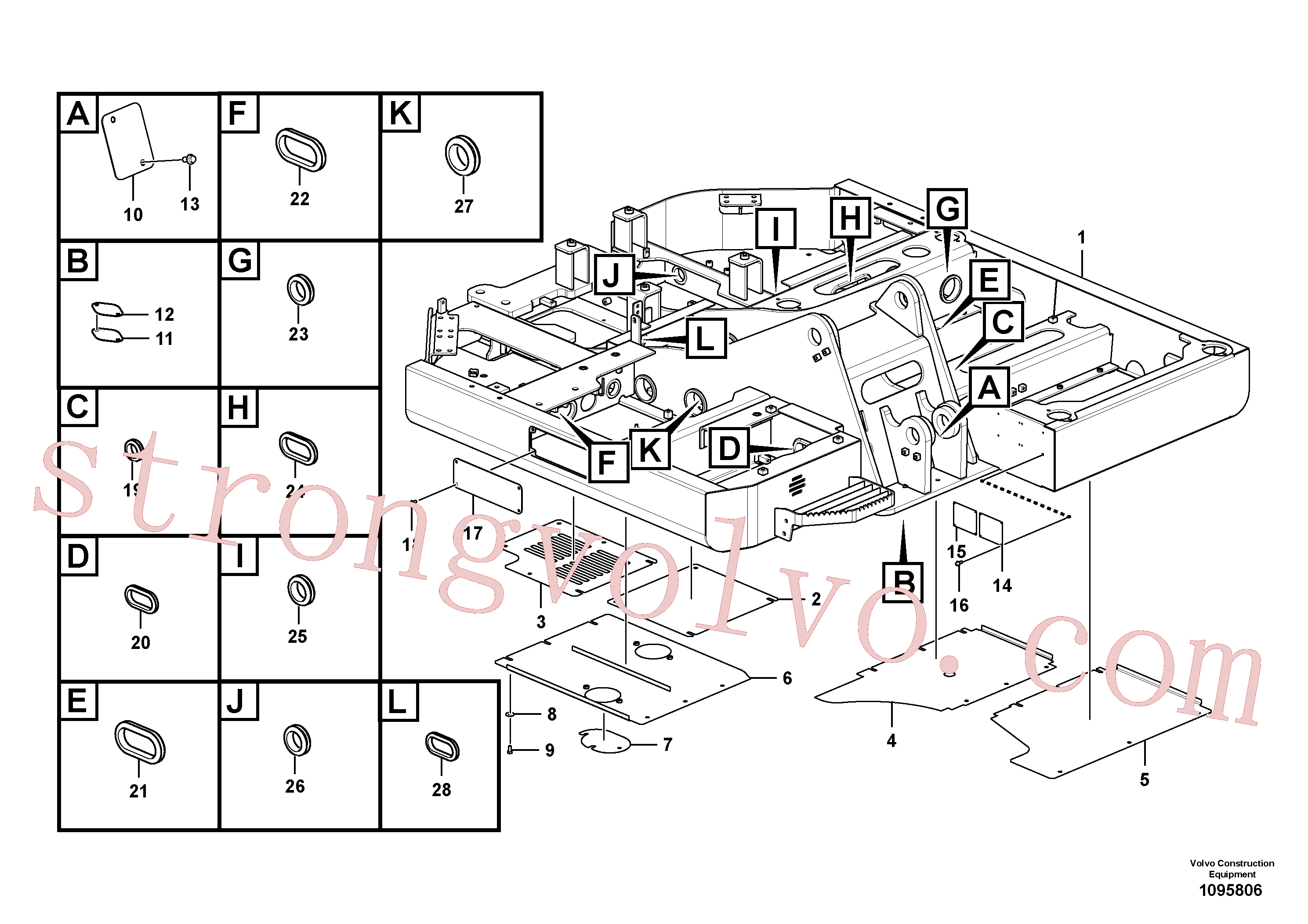 VOE14689081 Volvo Quadro superior(1095806 Montagem)