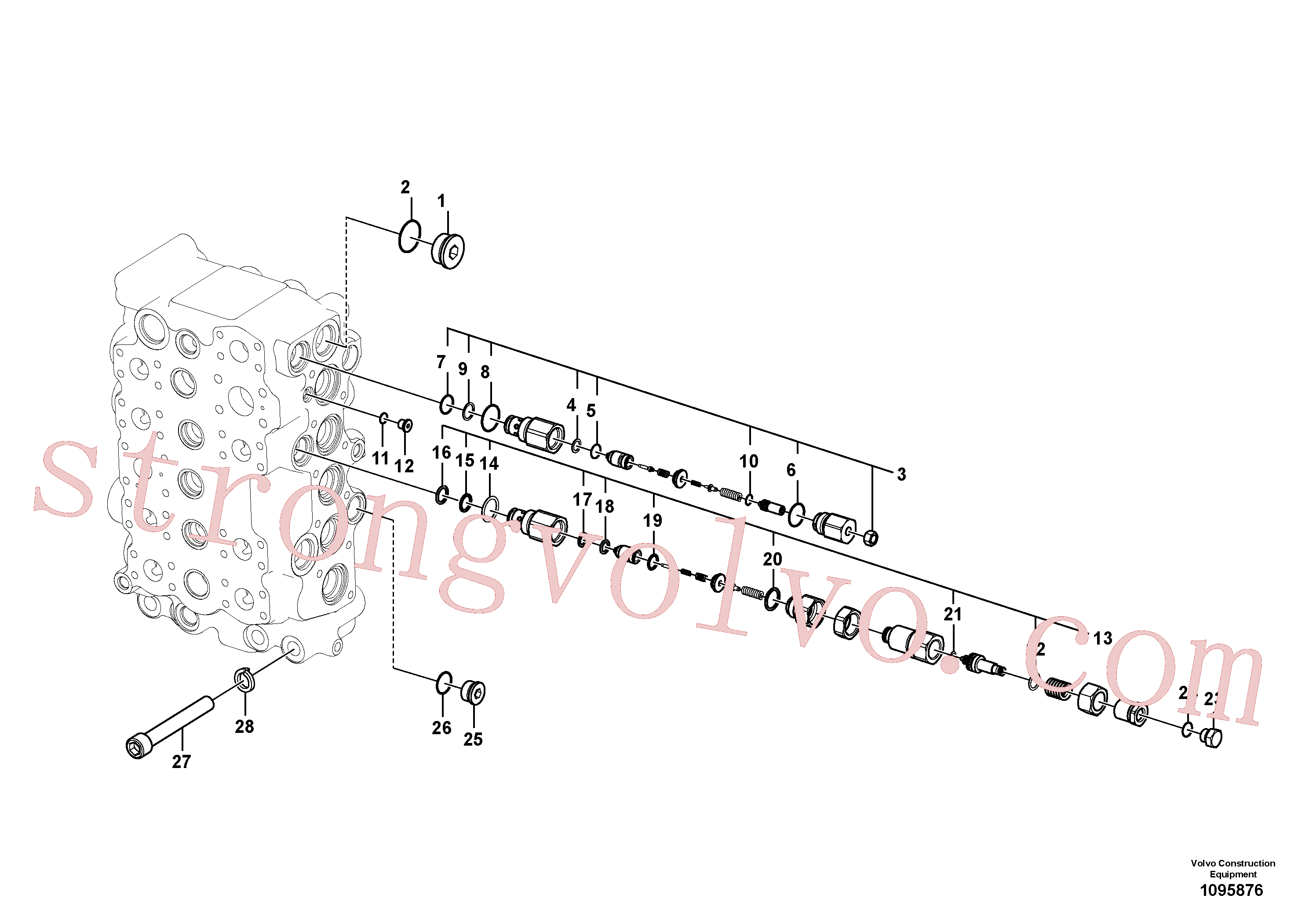 VOE14882868 Volvo Válvula mestra de comando(1095876 Montagem)