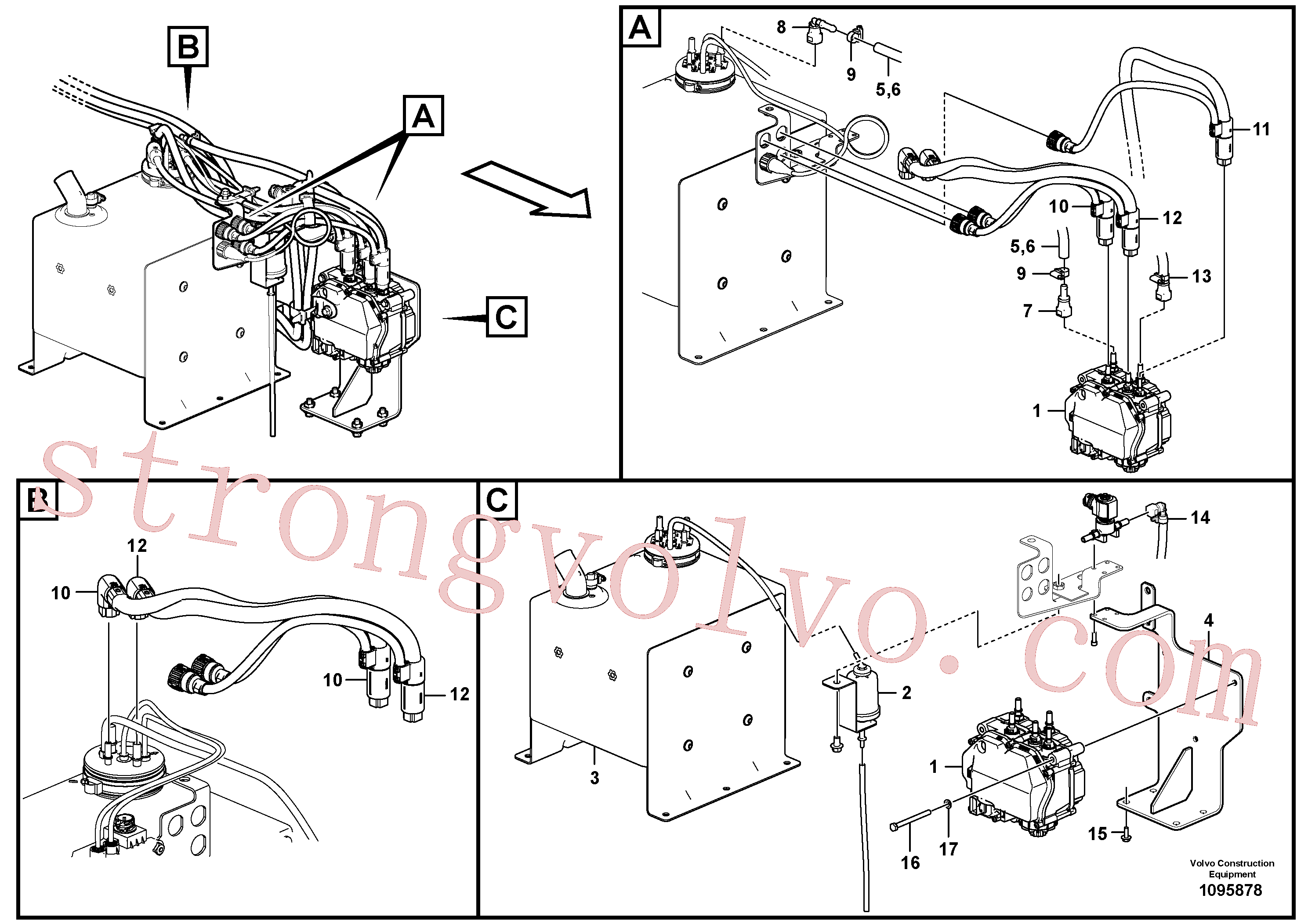 China Made VOE992561 Parafuso sextavado Volvo Acessórios para escavadeira