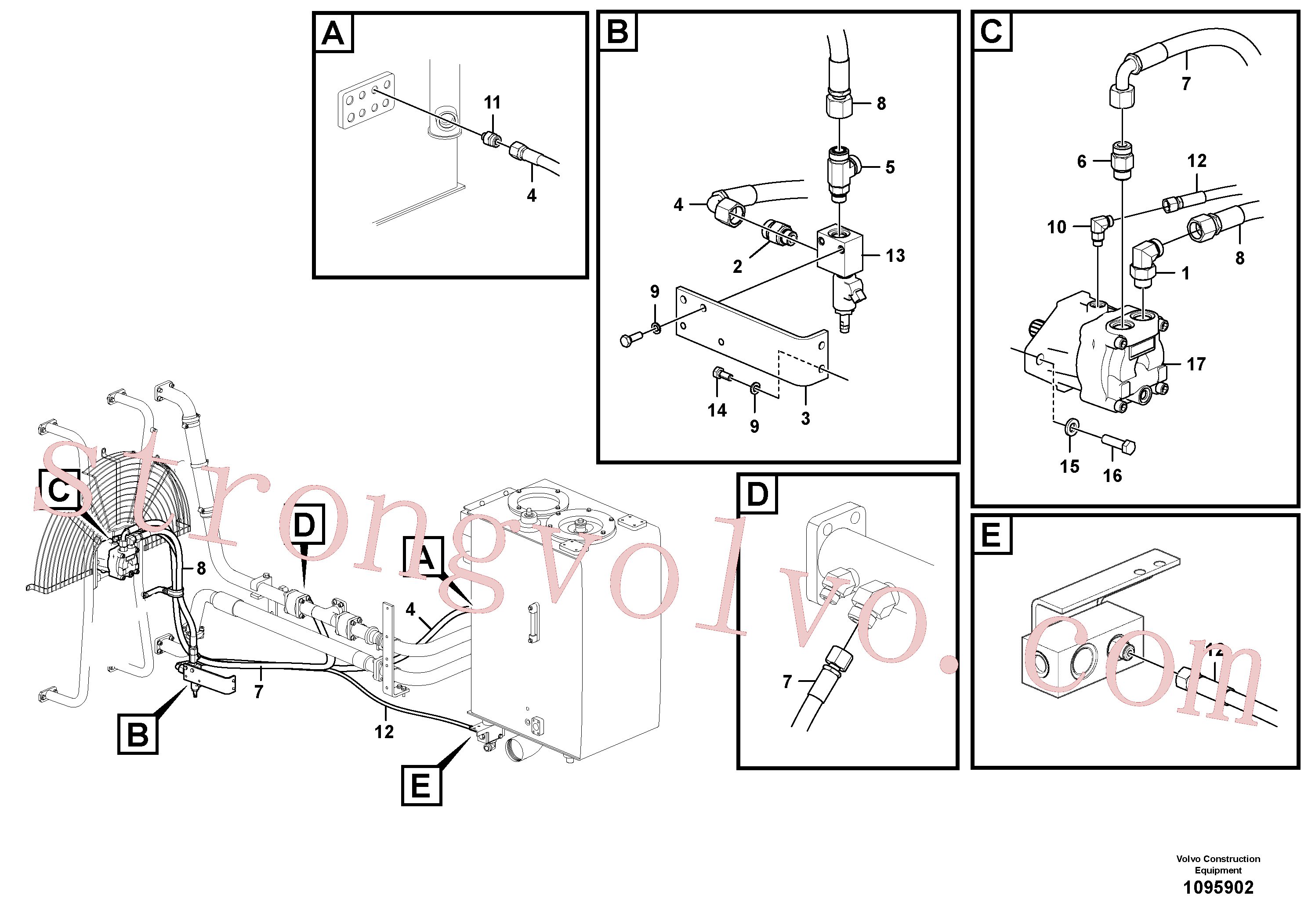 VOE14572729 Volvo Sistema hidráulico, sistema refrigerante do óleo(1095902 Montagem)