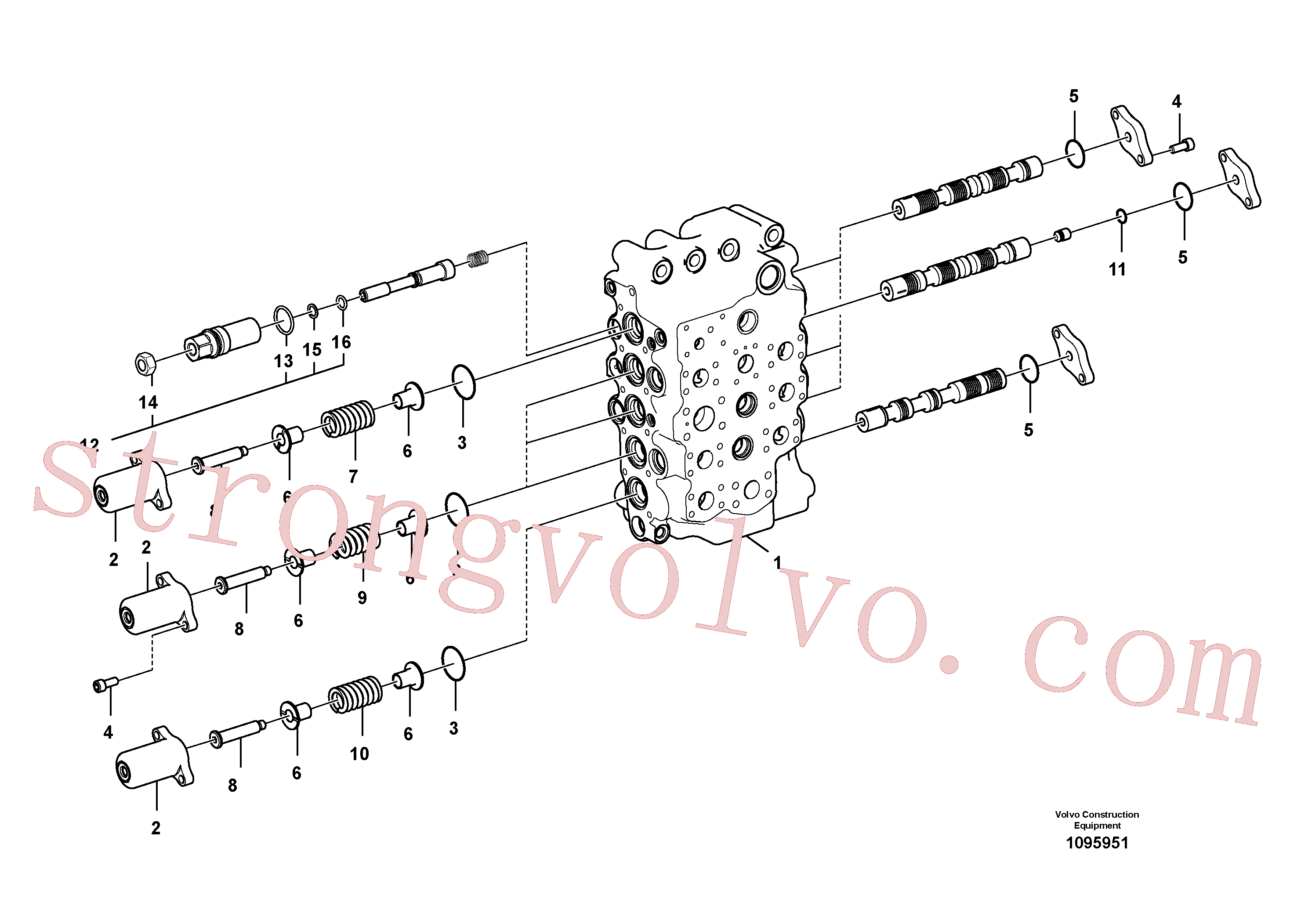 VOE14699762 Volvo Válvula mestra de comando(1095951 Montagem)