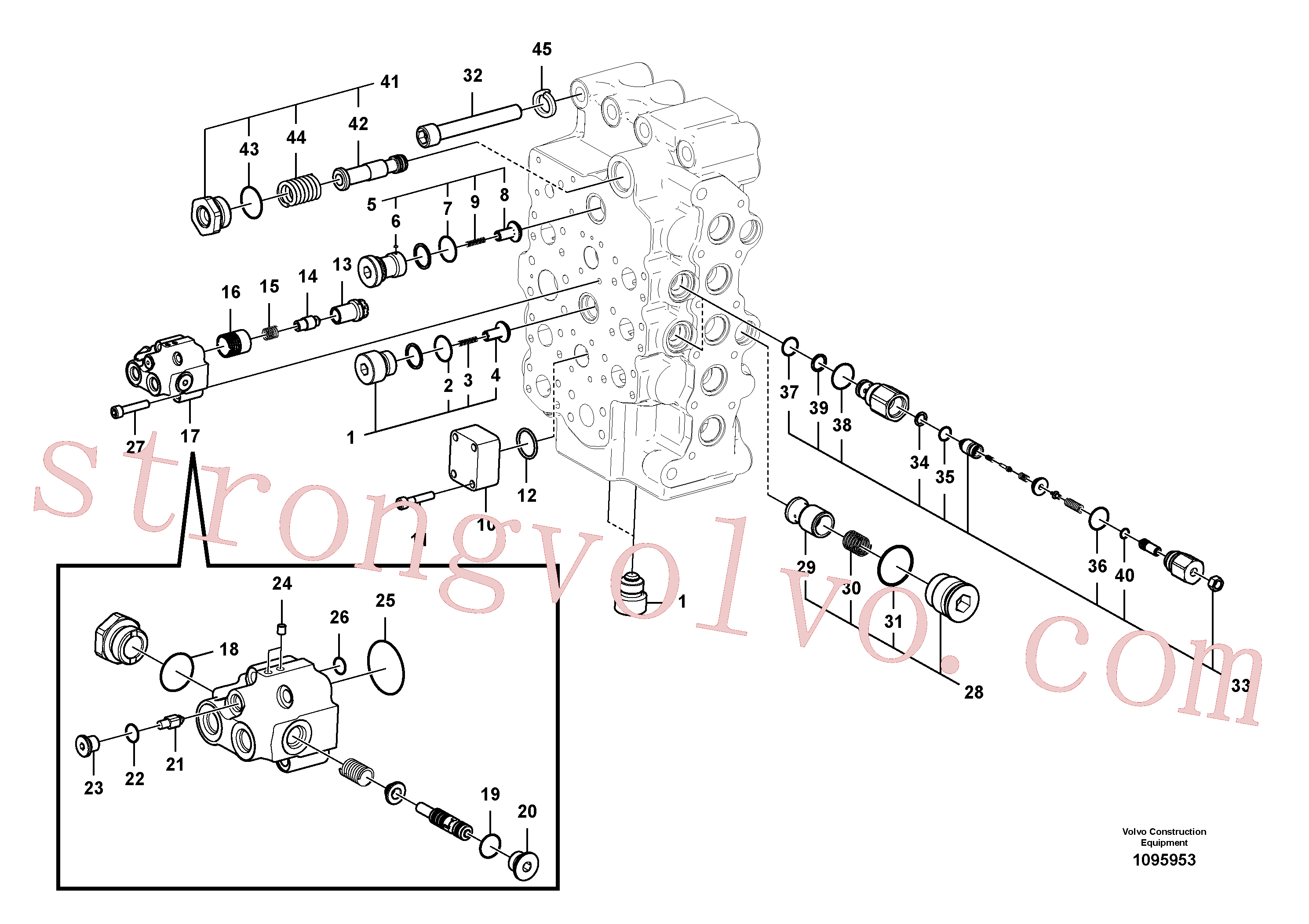 VOE994029 Volvo Válvula mestra de comando(1095953 Montagem)