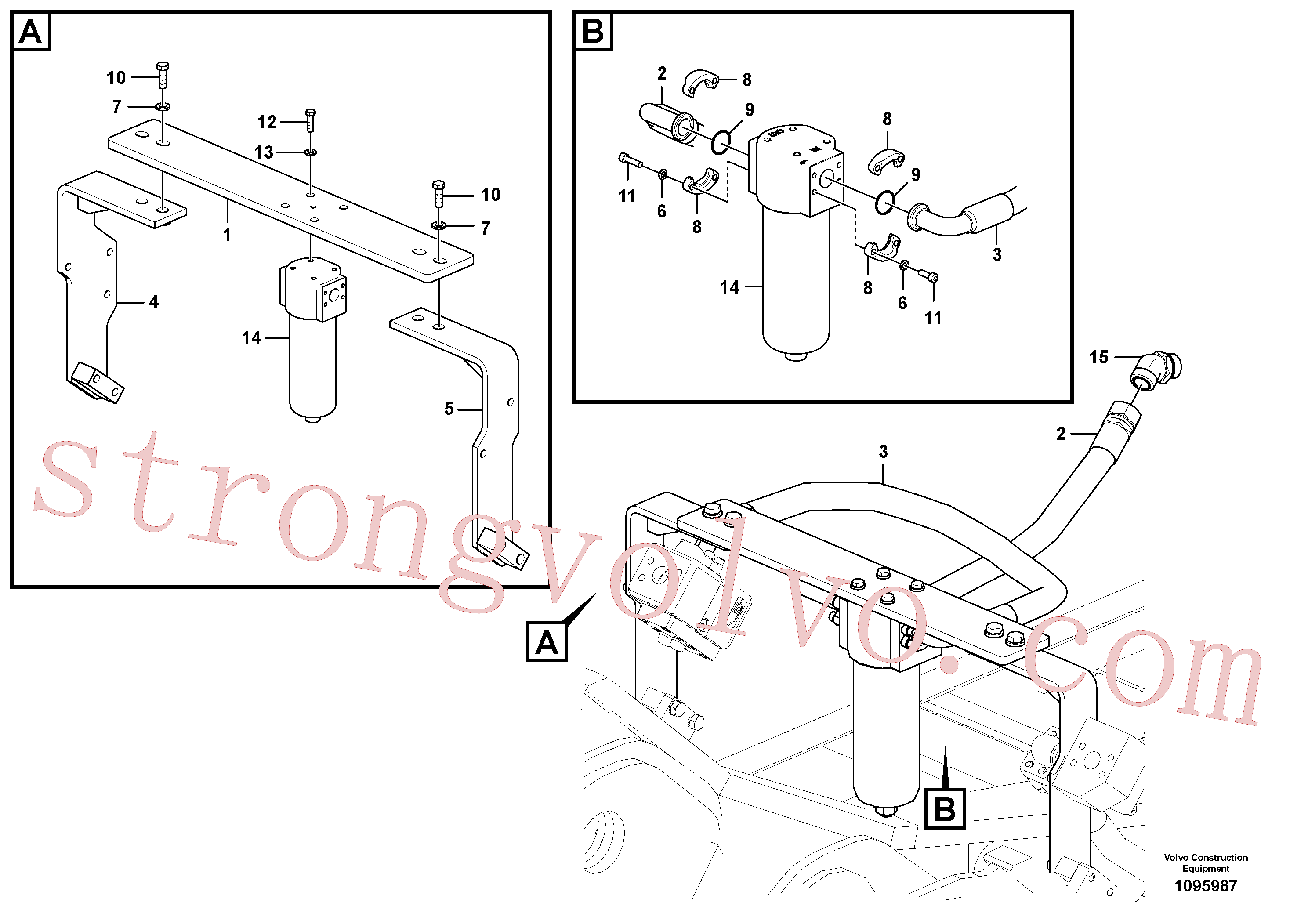 VOE14683257 Volvo Hidráulica de serviço, martelo e cortador para filtro de retorno(1095987 Montagem)
